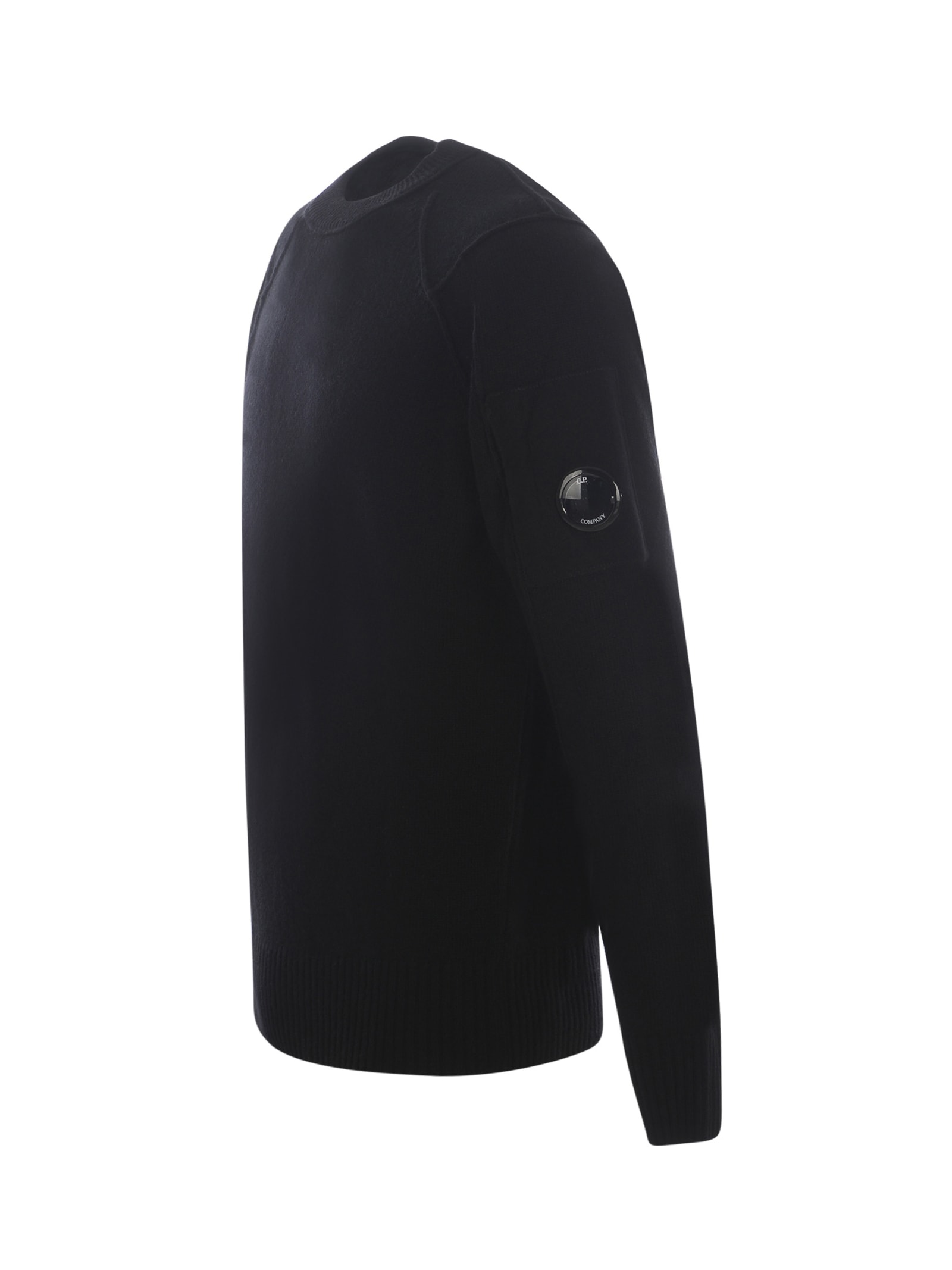 Shop C.p. Company Sweater  In Blend Wool In Black