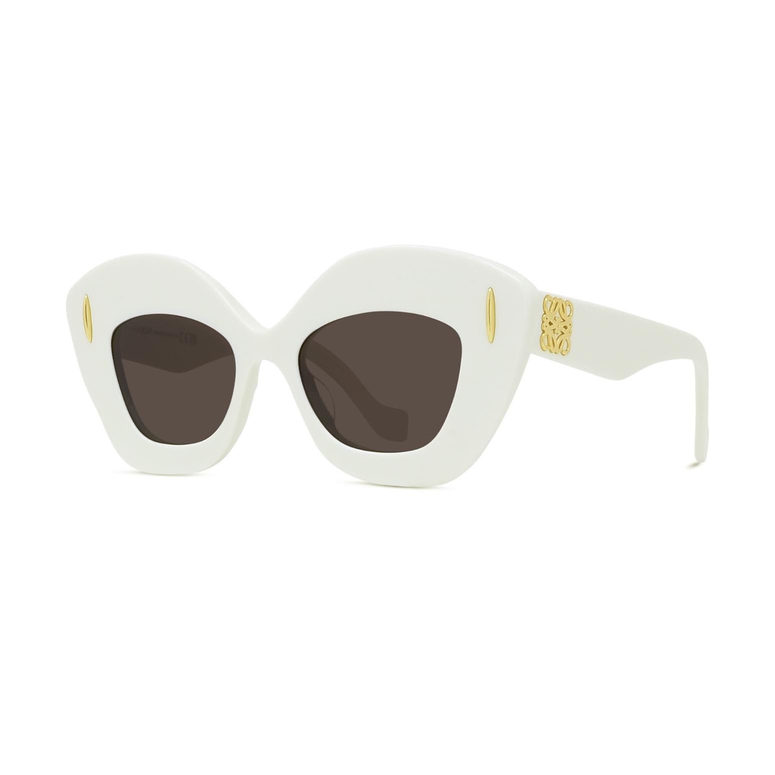 Shop Loewe Sunglasses In Bianco/marrone