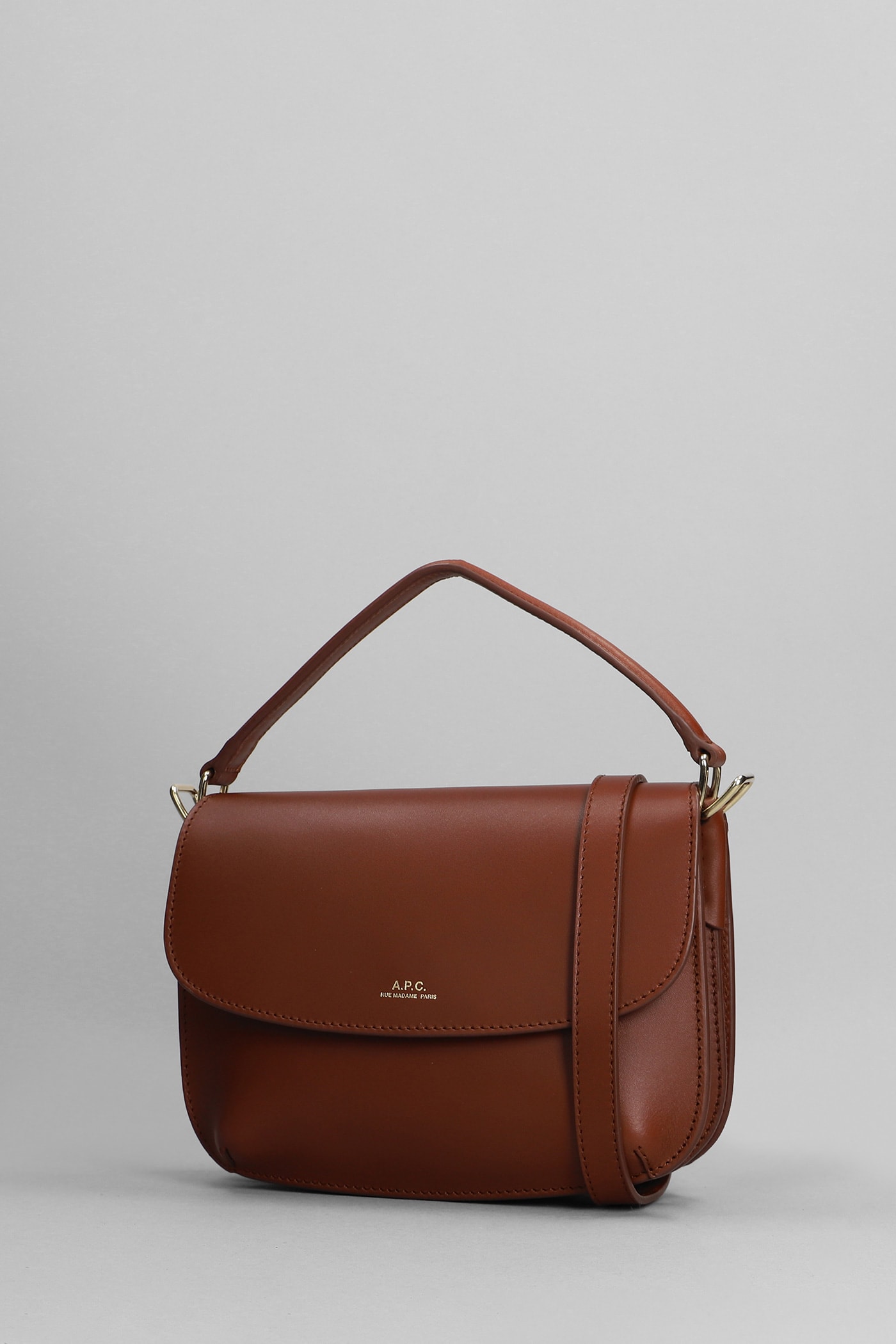 Shop Apc Sarah Hand Bag In Leather Color Leather In Cad Hazelnut