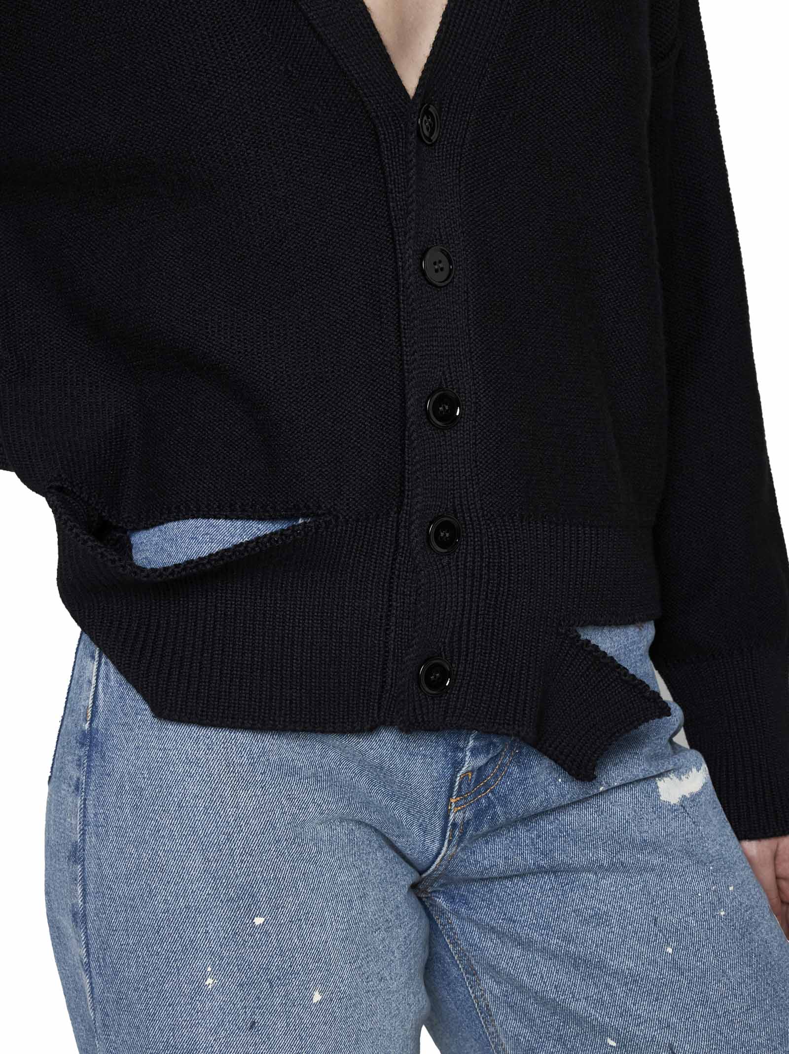 Shop Mm6 Maison Margiela Cardigan In Black