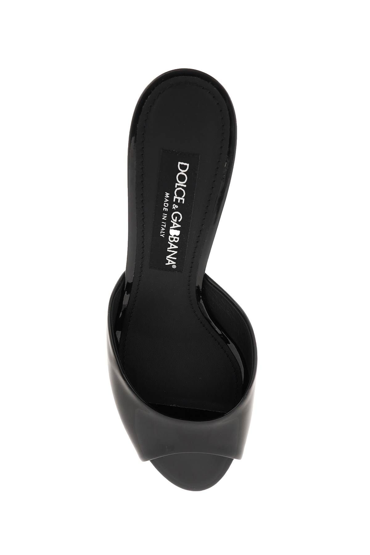 Shop Dolce & Gabbana Patent Leather Mules In Nero