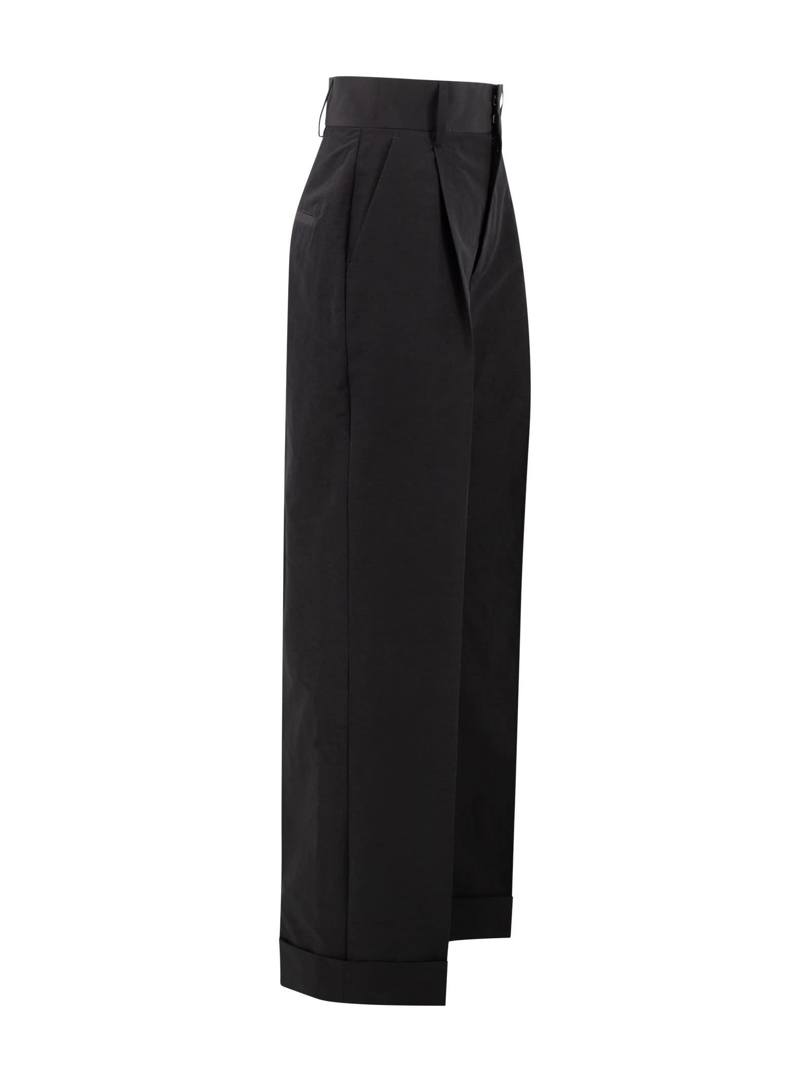 Philosophy Di Lorenzo Serafini High-waisted Technical Cotton Pants In Black