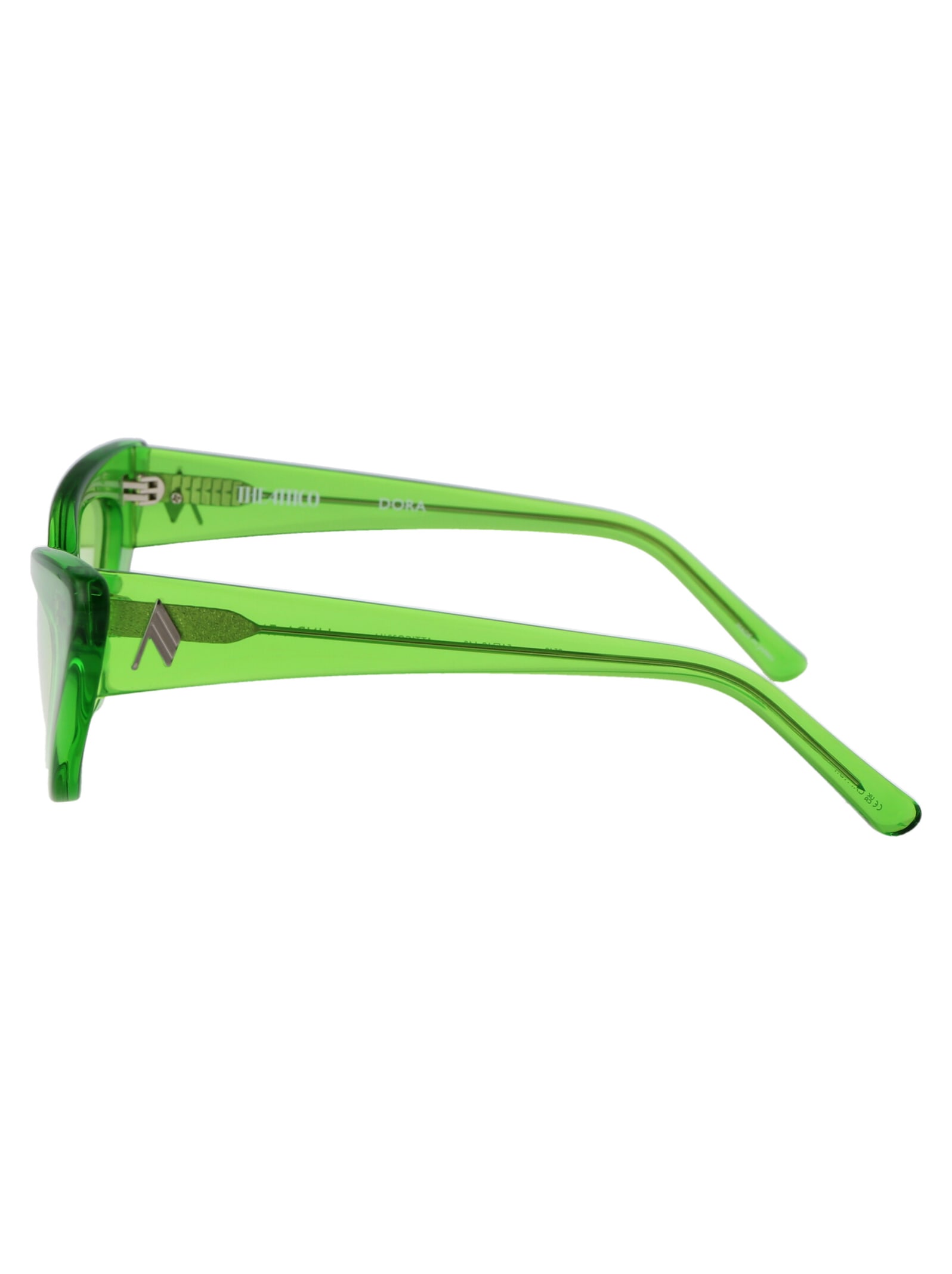 Shop Attico Dora Sunglasses In 11 Green Silver Green