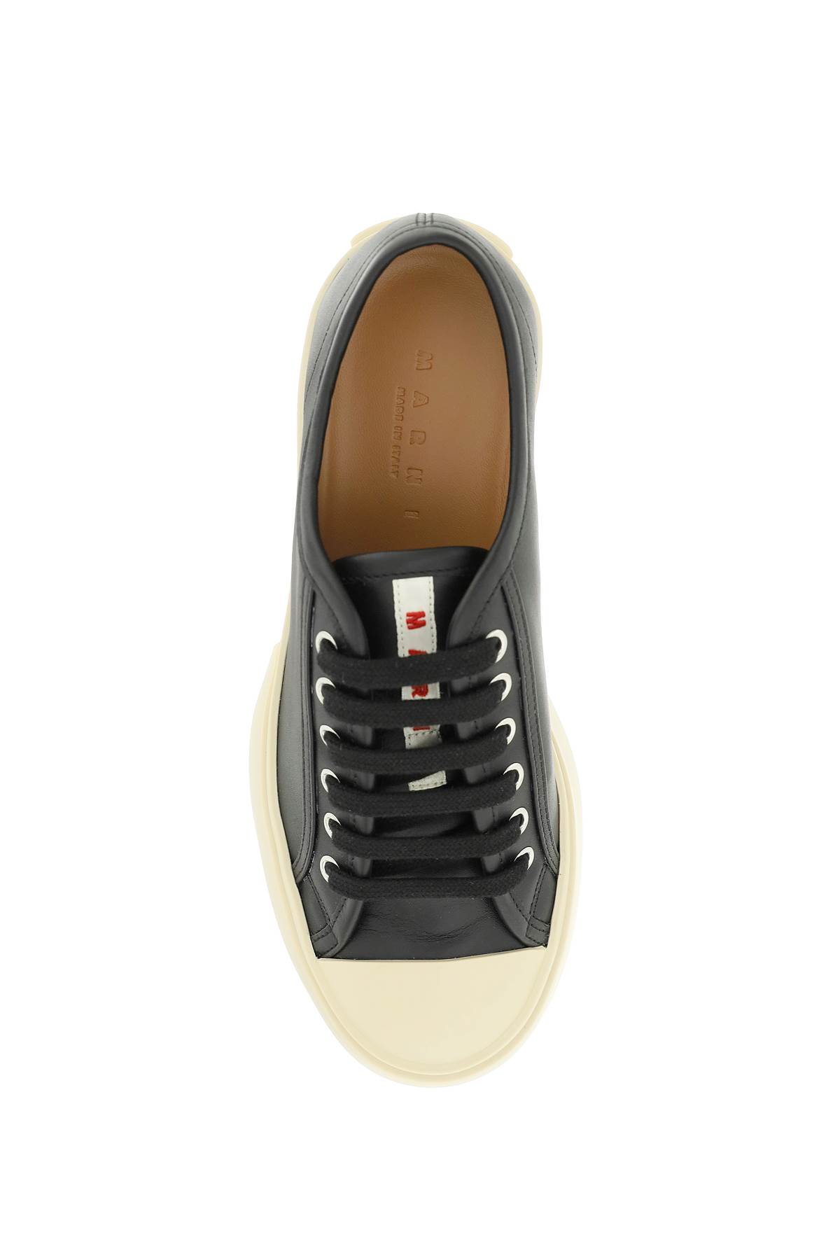 Shop Marni Pablo Leather Sneakers  In Black