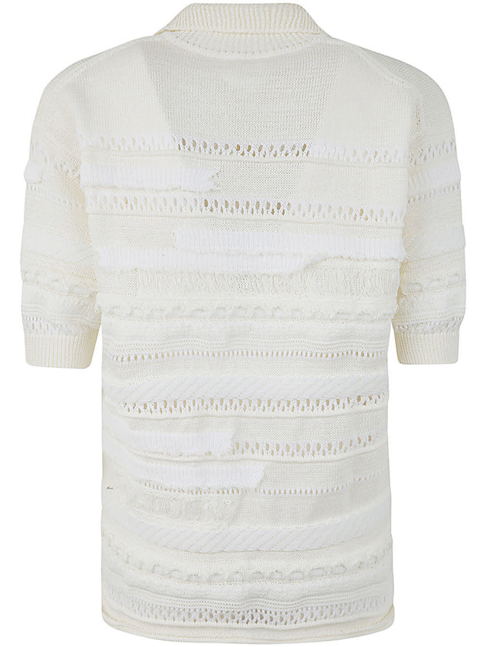 Shop Y's Half Sleeve Pull Over With Collar In Off White