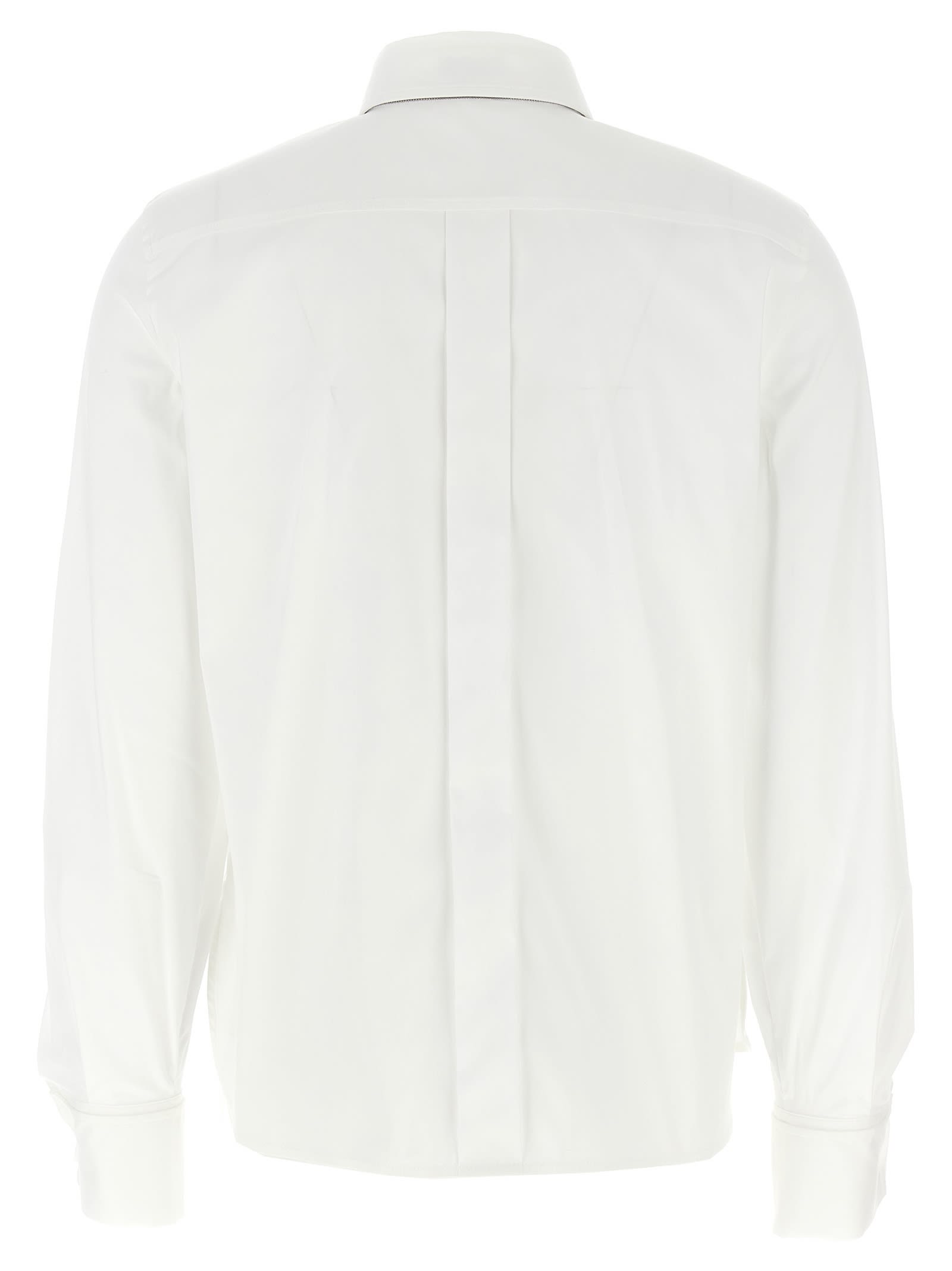 Shop Brunello Cucinelli Monile Poplin Shirt In White