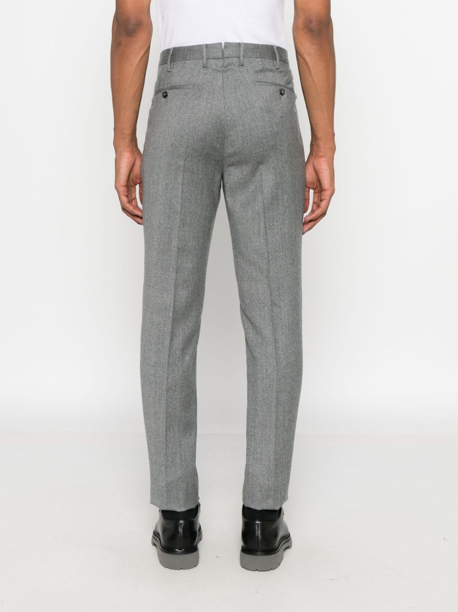 Shop Incotex Grey Virgin Wool Trousers