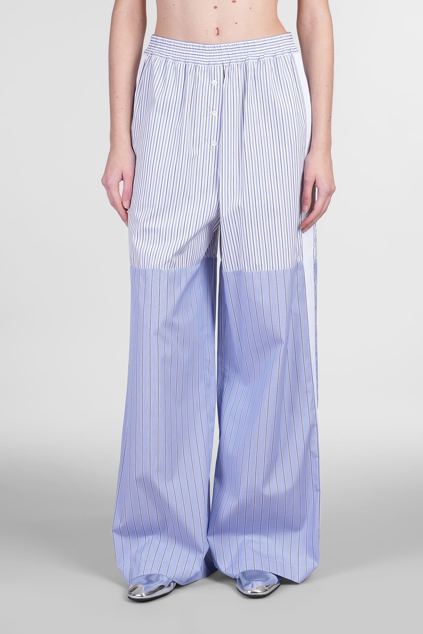 Pants In White Cotton