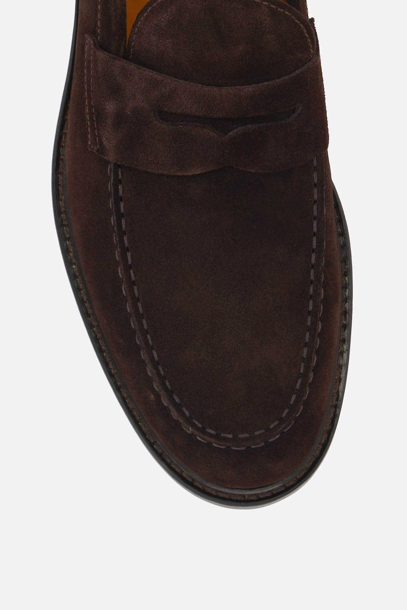 Doucal's Penny Strap Suede Loafers With Embossed Tub Stitching