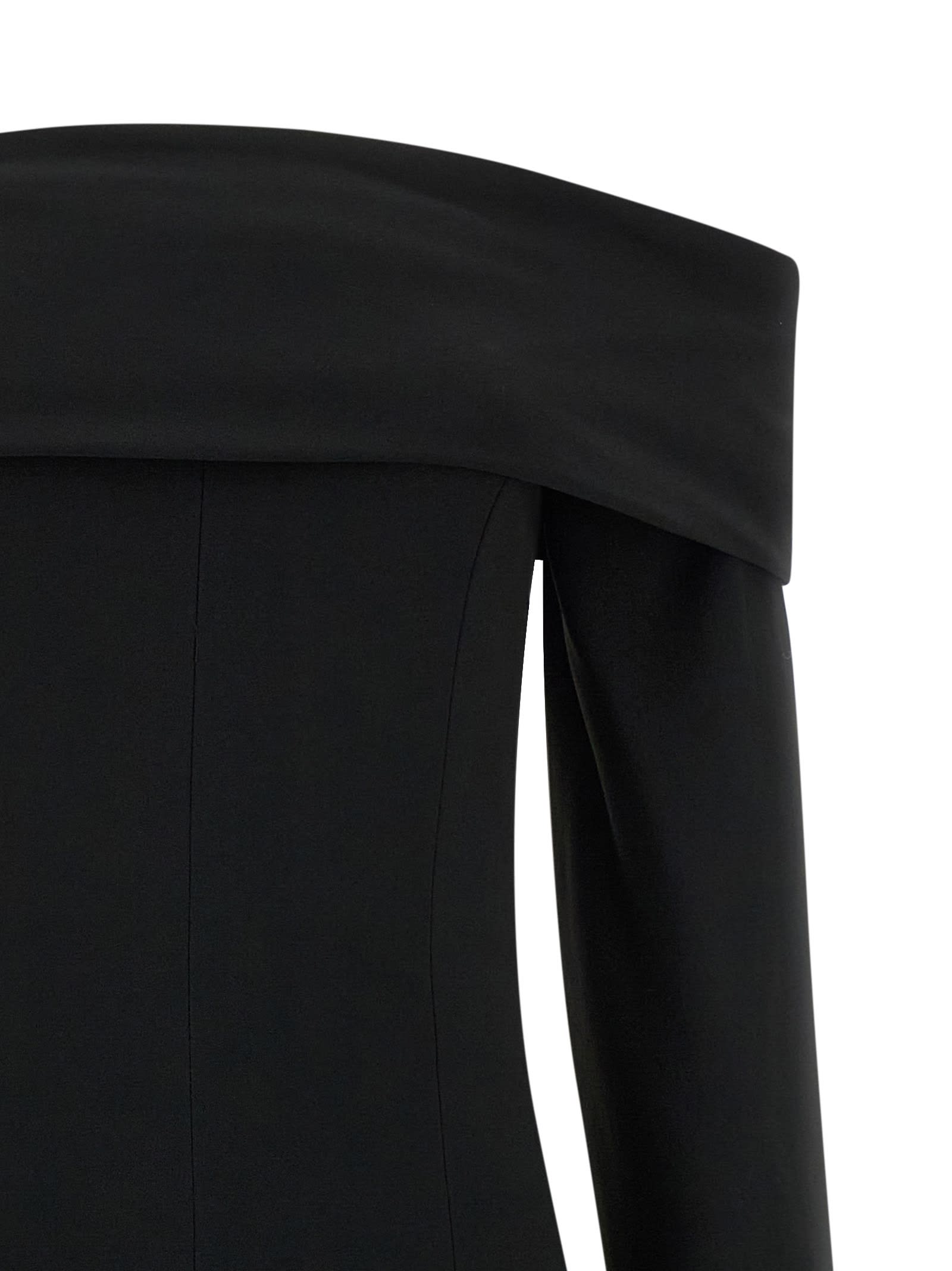 Alberta Ferretti Off-the-shoulder Evening Dress In Black