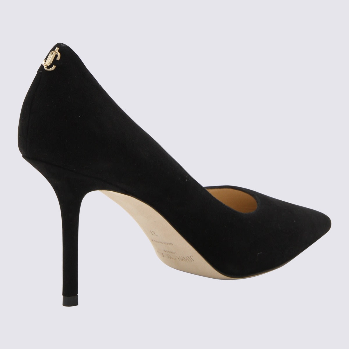 JIMMY CHOO BLACK LEATHER LOVE 85 PUMPS