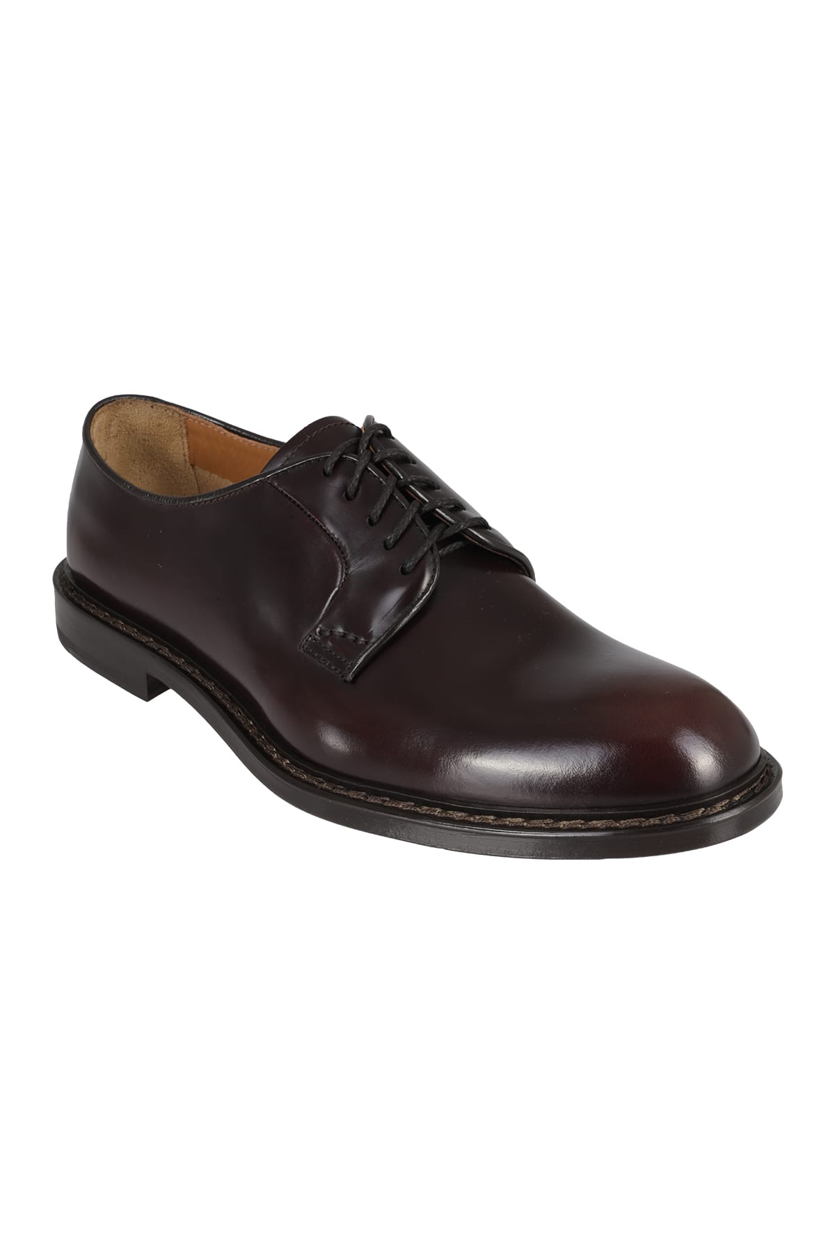 Shop Doucal's Derby In Burgundy