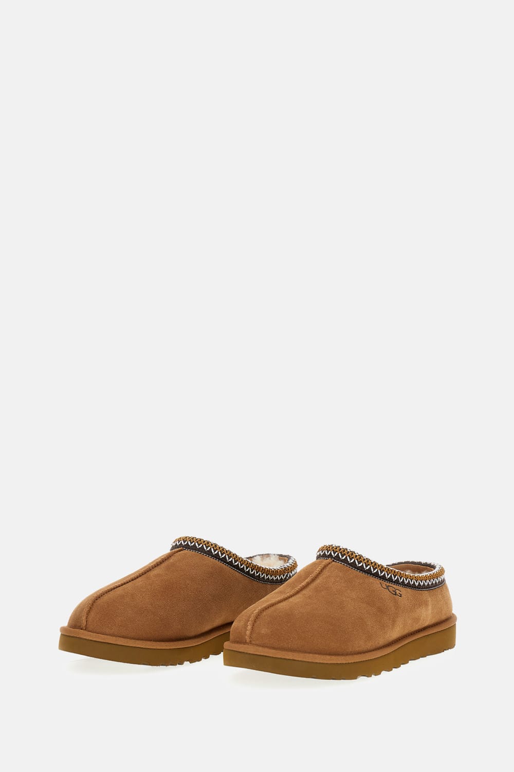 Ugg Tasman Mens Suede Slip On Sheepskin Slippers In Brown