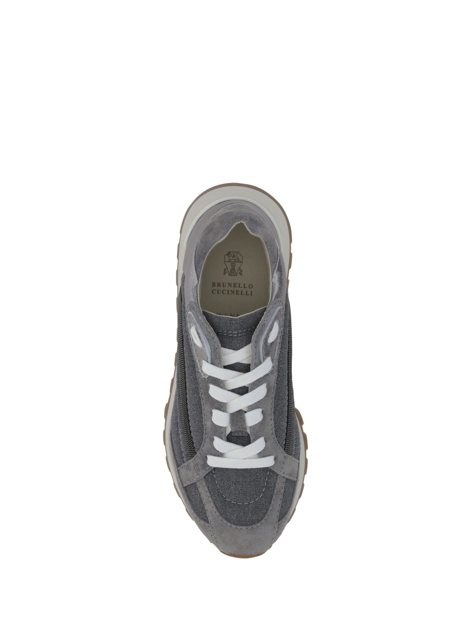 Shop Brunello Cucinelli Sneakers In Grigio Medio