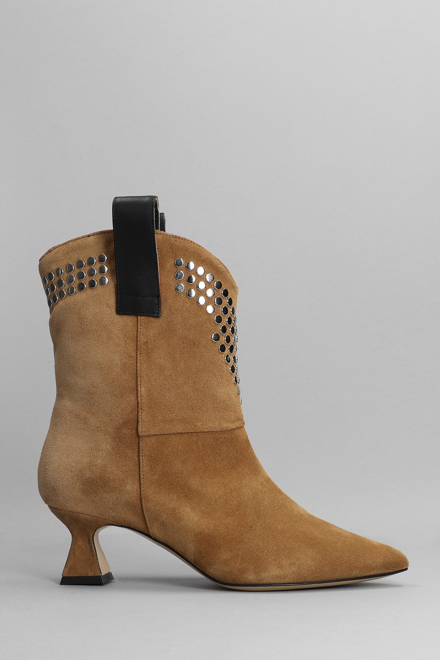 Alchimia High Heels Ankle Boots In Brown Suede