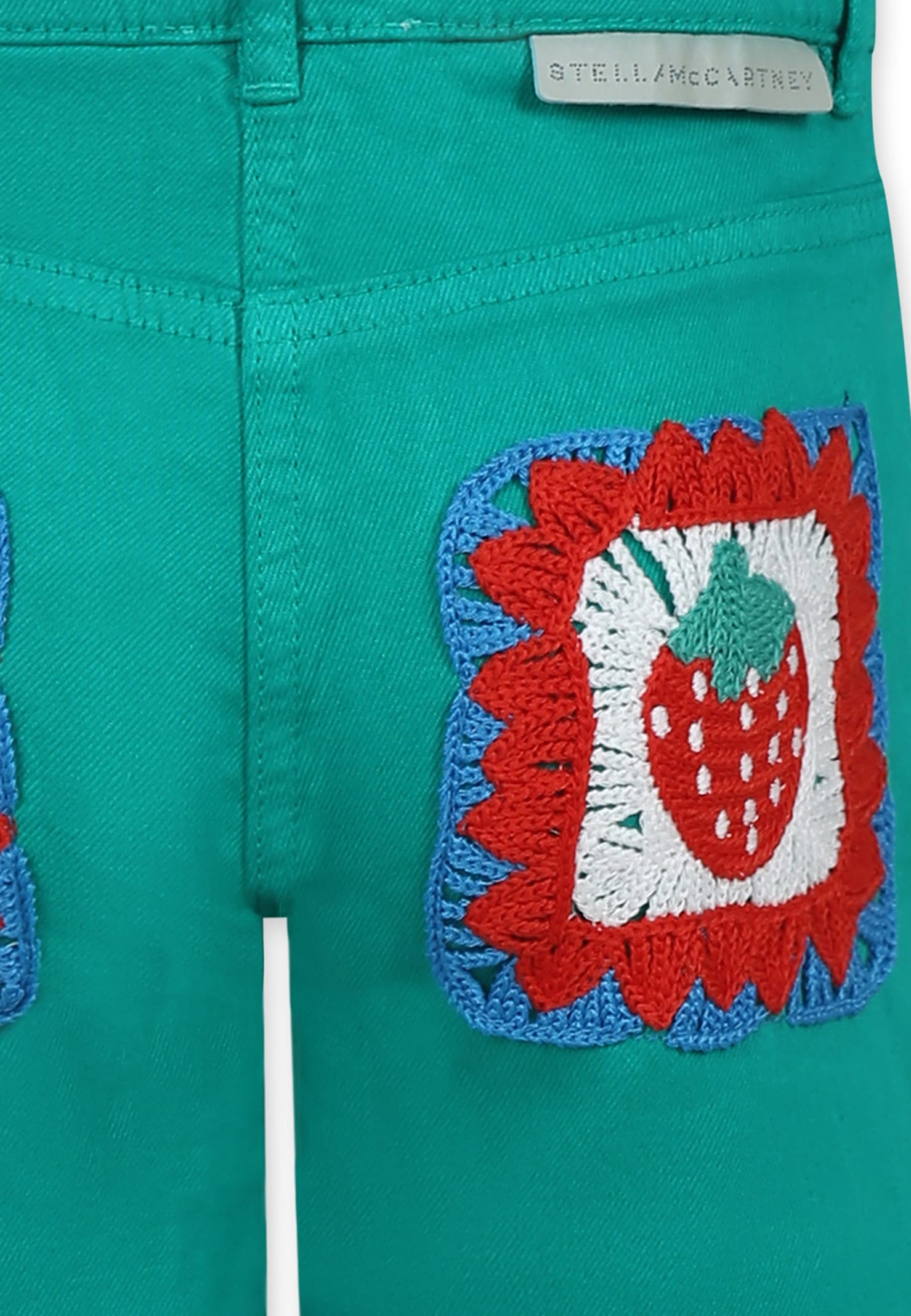 Stella Mccartney Green Shorts For Girl With Strawberry In Green