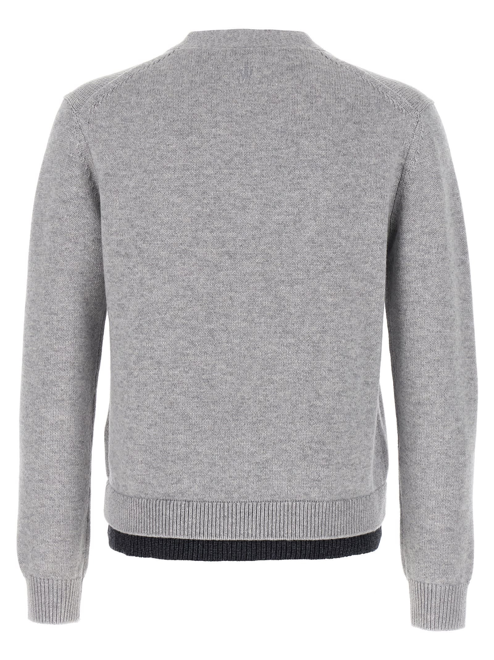 Jw Anderson Contrast Layered Cardigan In Gray