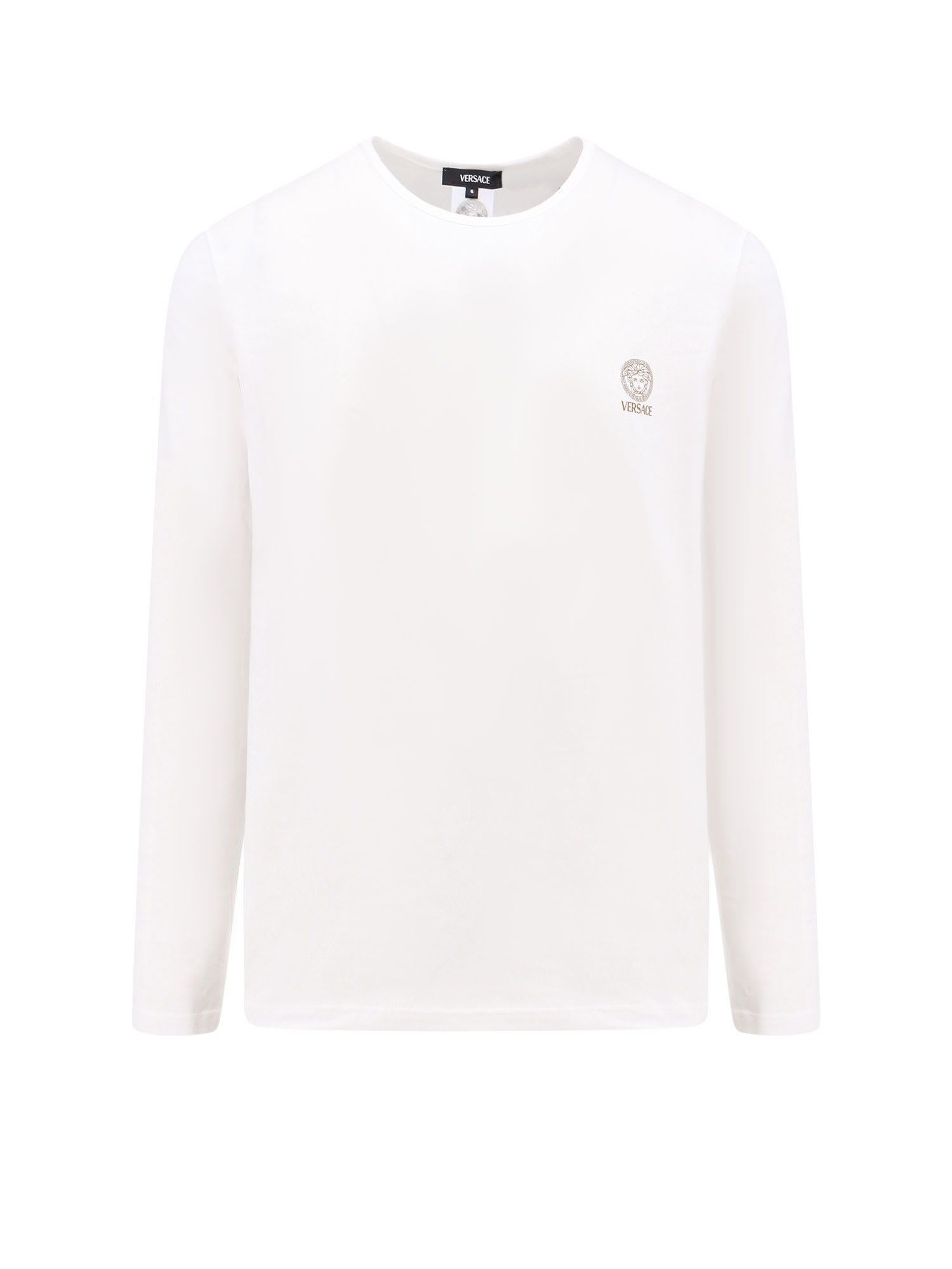 Versace White Medusa Long Sleeve T-shirt In White