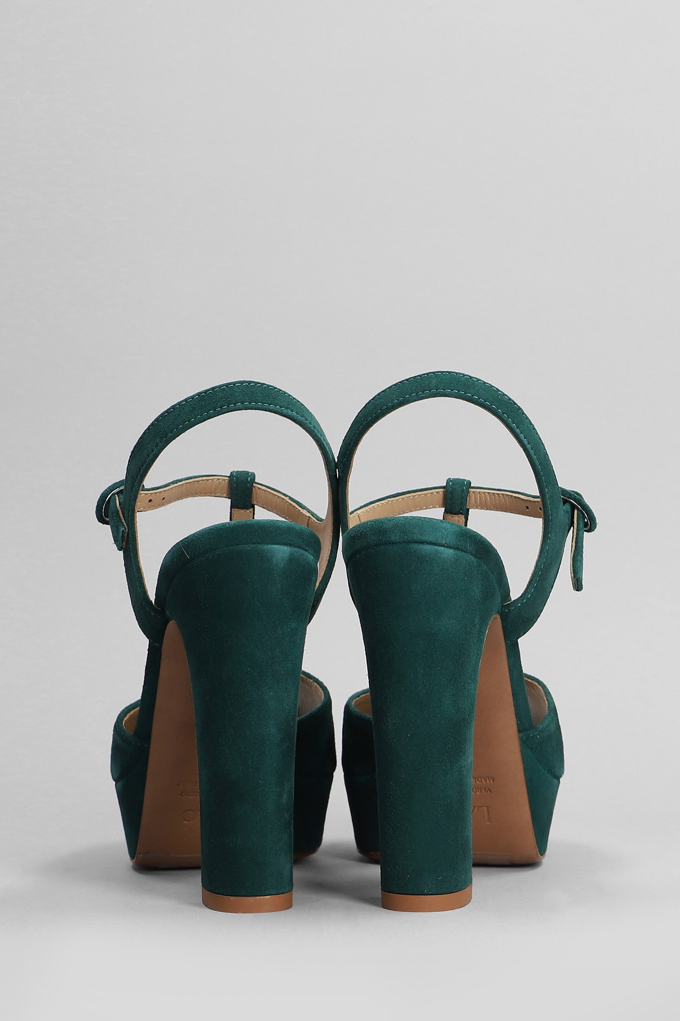 Shop Relac Sandals In Green Suede