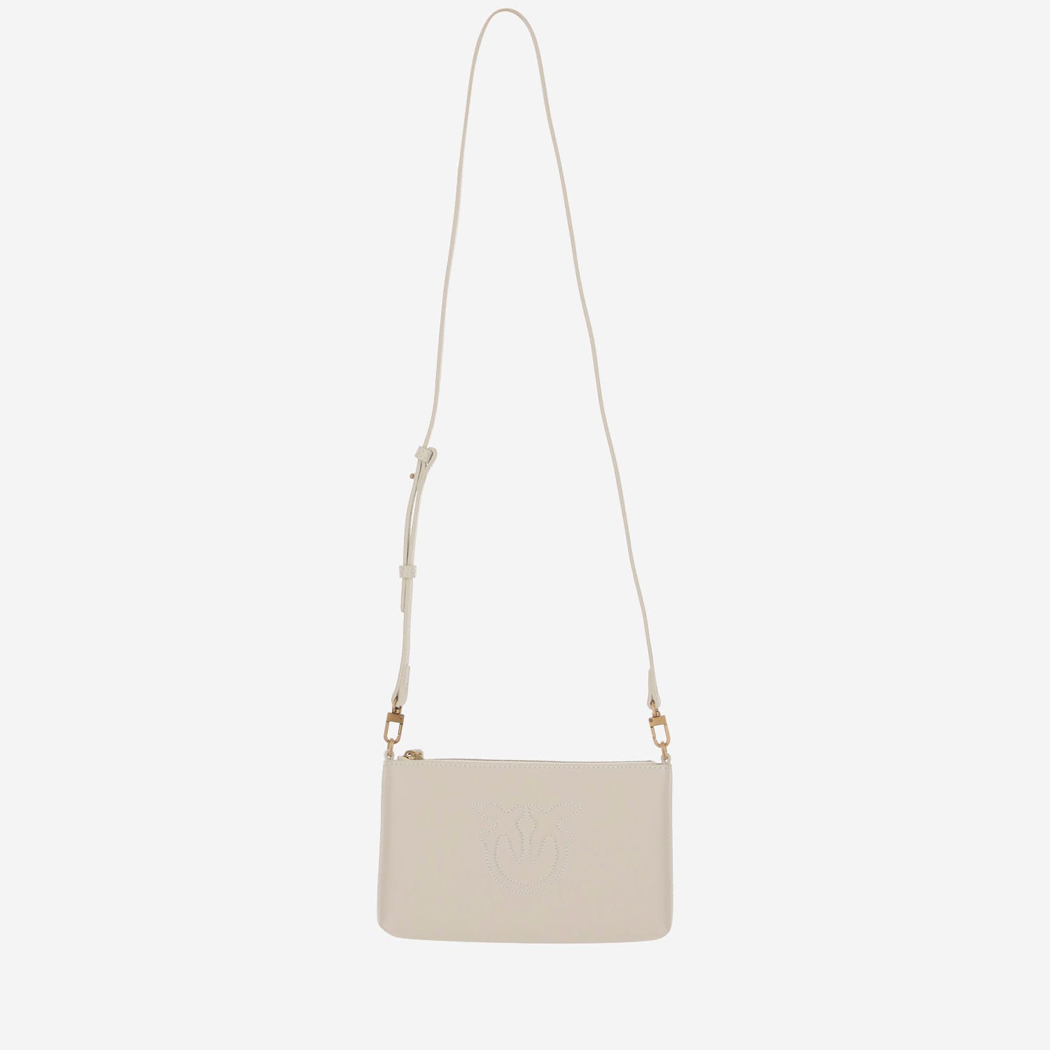 Shop Pinko Flat Leather Shoulder Bag