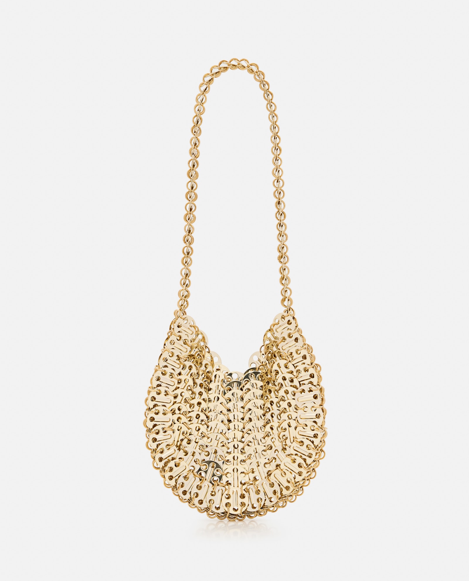 Shop Rabanne 1969 Moon Shouder Bag In Golden