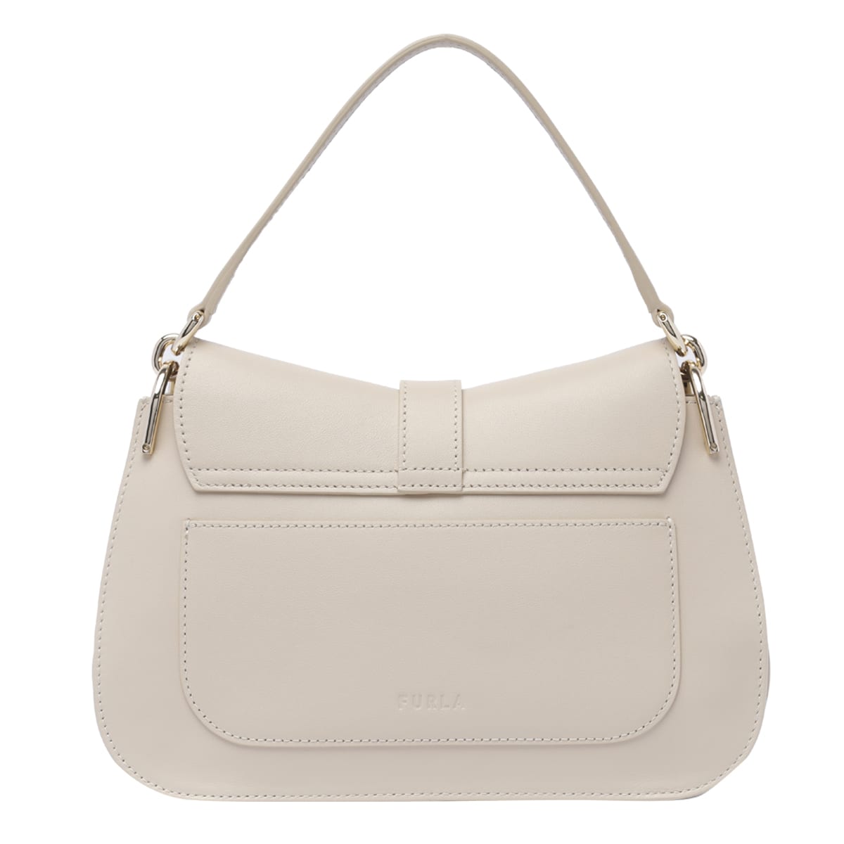 Shop Furla Medium  Flow Shoulder Bag In Grey