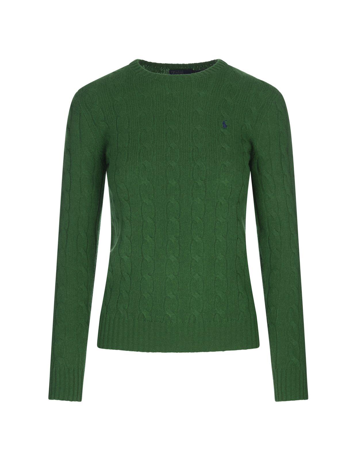 Pony Embroidered Cable-knit Jumper