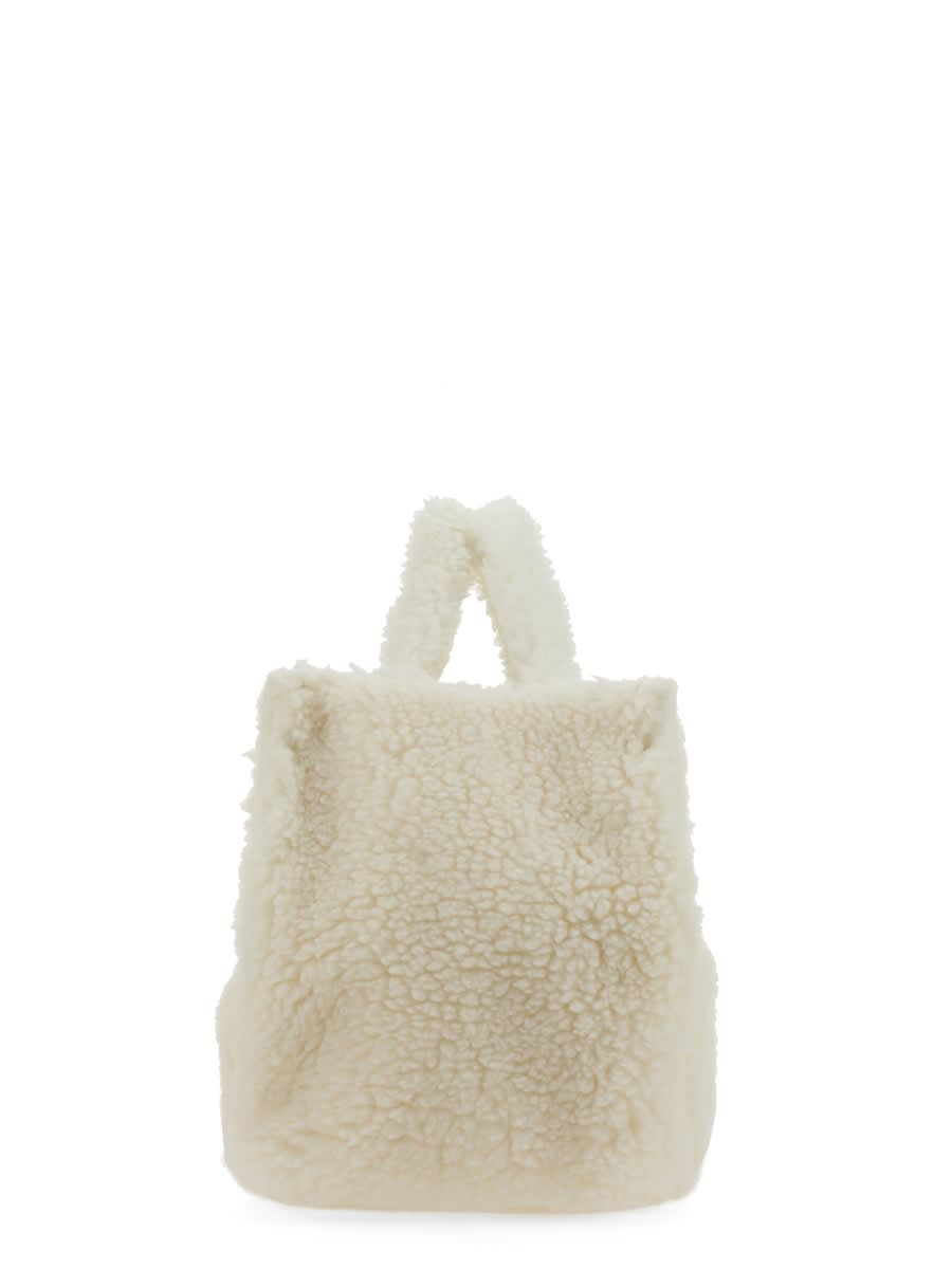Shop Sunnei Teddy Fleece Bag In White