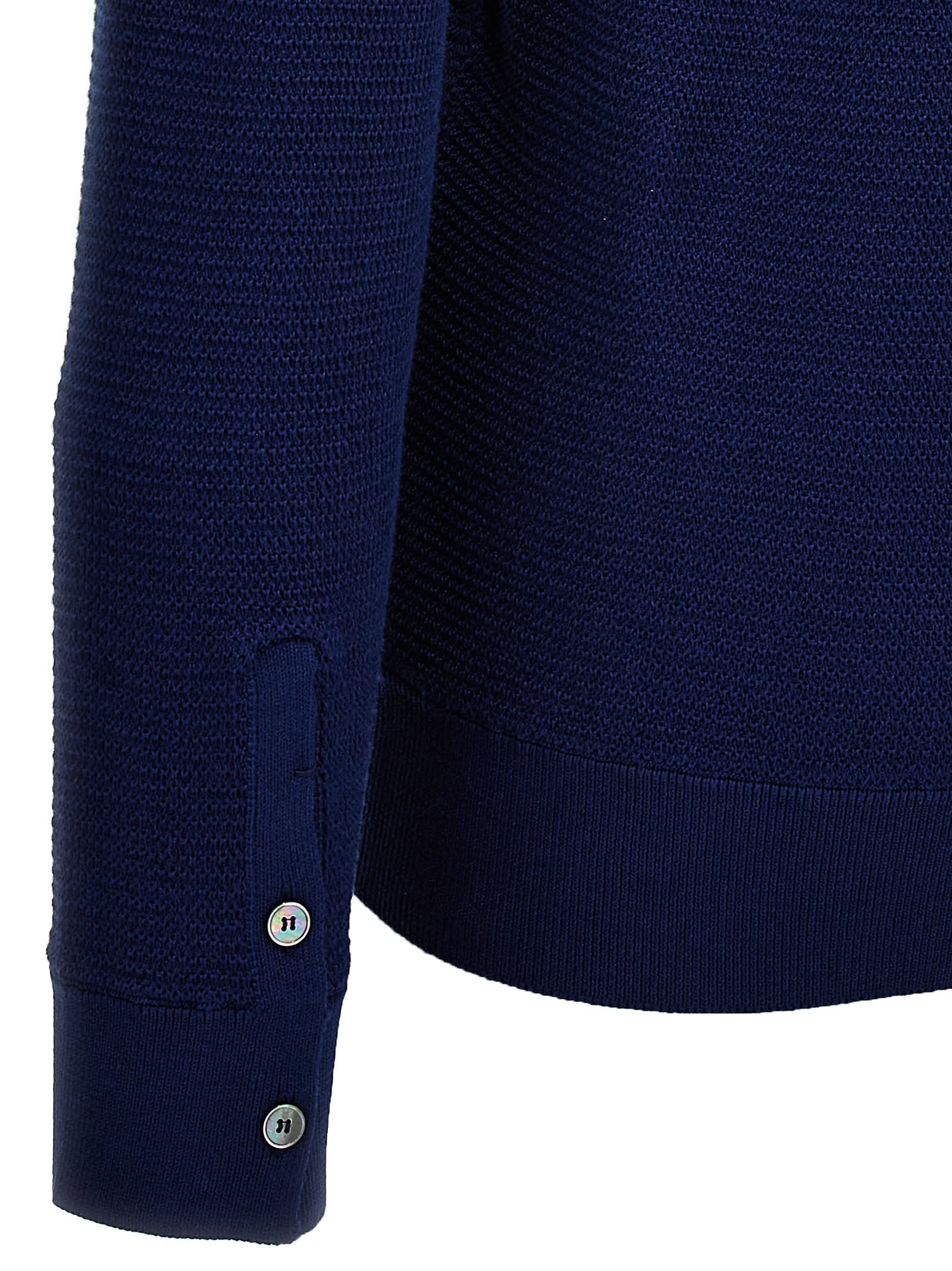 Shop Zegna Polo Sweater In Blue
