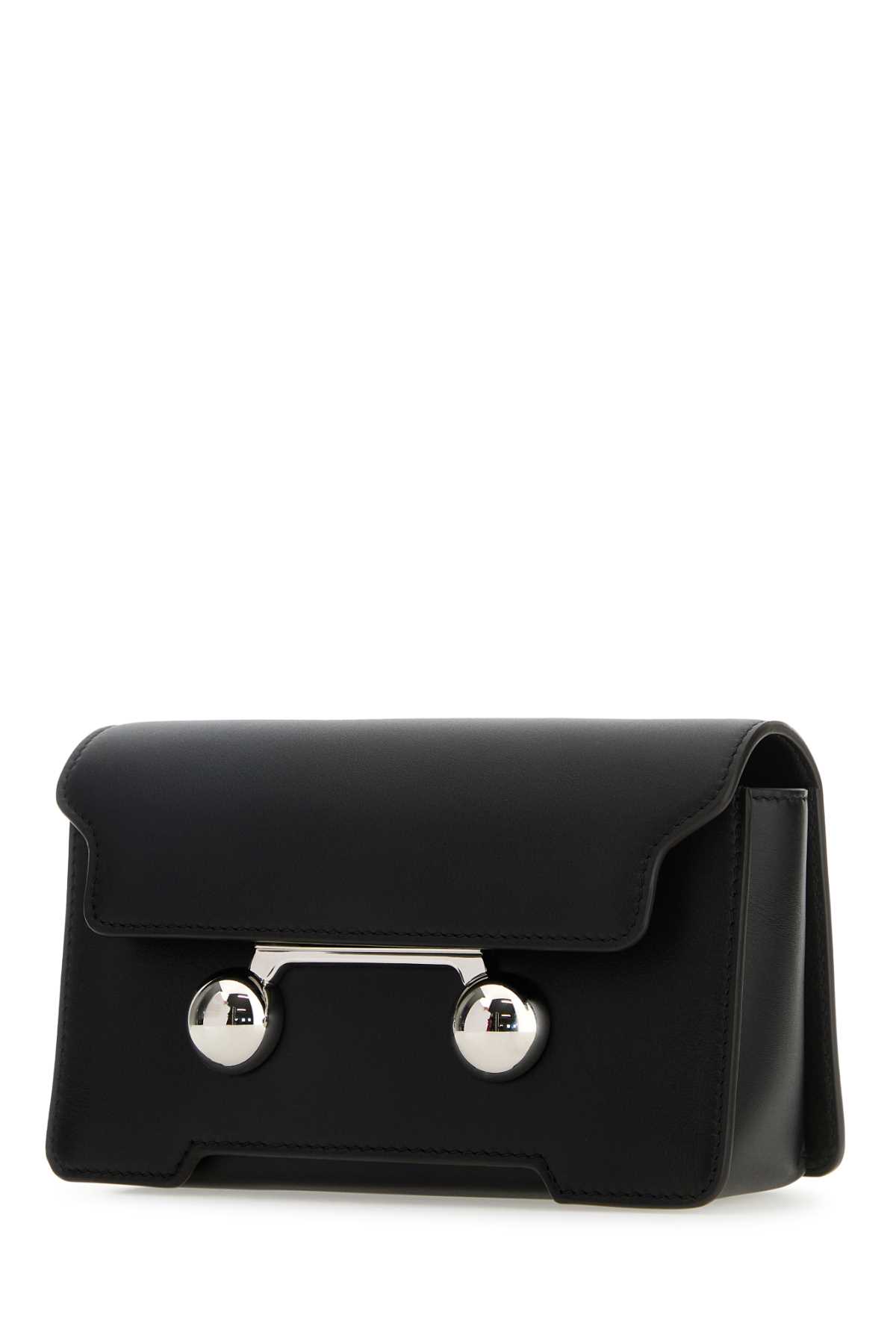 Shop Marni Black Leather Trunkaroo Crossbody Bag