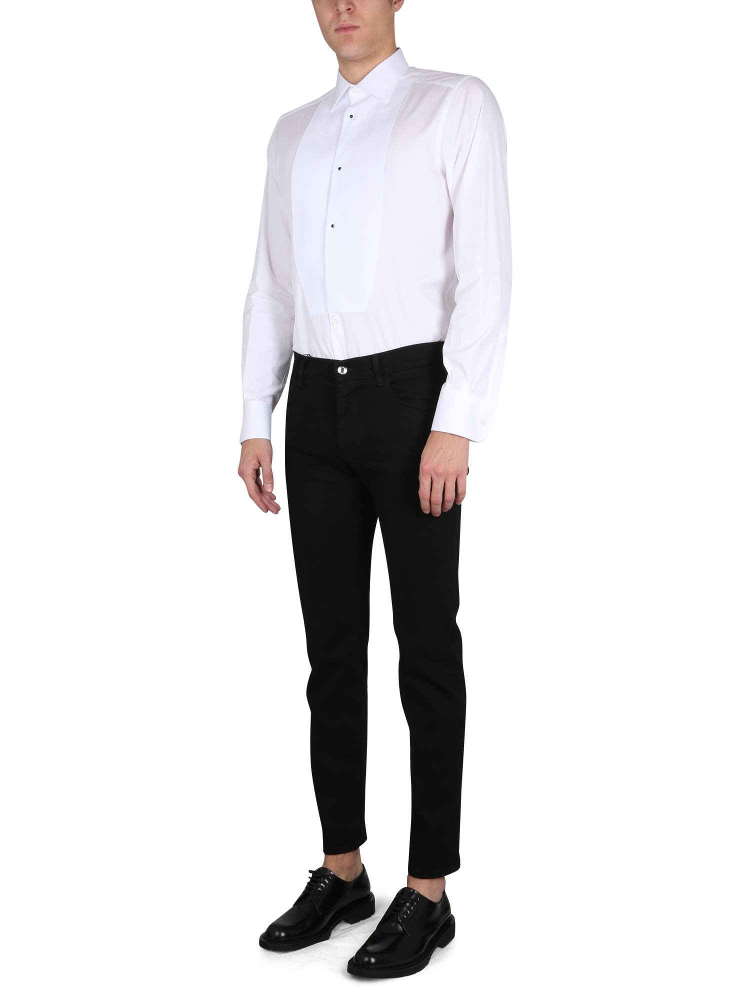 Shop Dolce & Gabbana Tuxedo Shirt In White