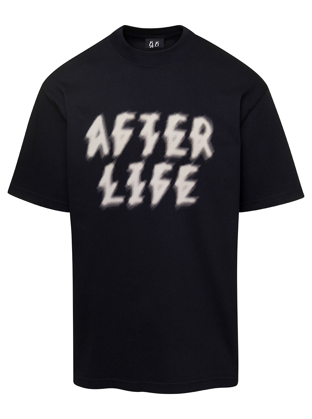 Shop 44 Label Group Black T-shirt With Logo Printed On Front And Back In Cotton Man