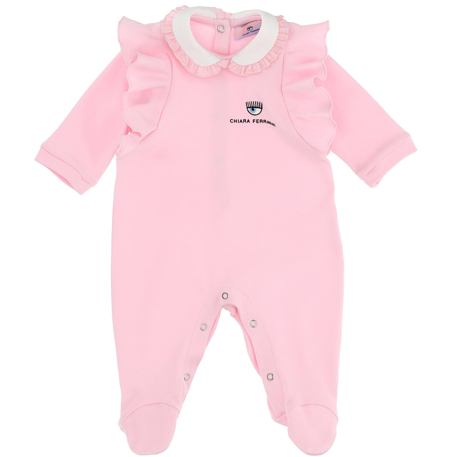 Chiara Ferragni Pink Jumpsuit For Baby Girl