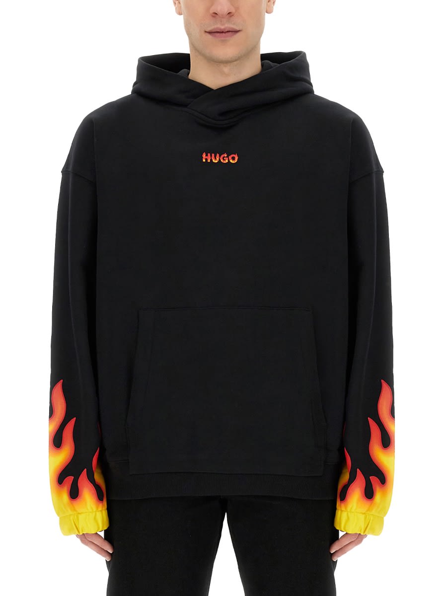 Shop Hugo Boss Sweatshirt With Logo In Black