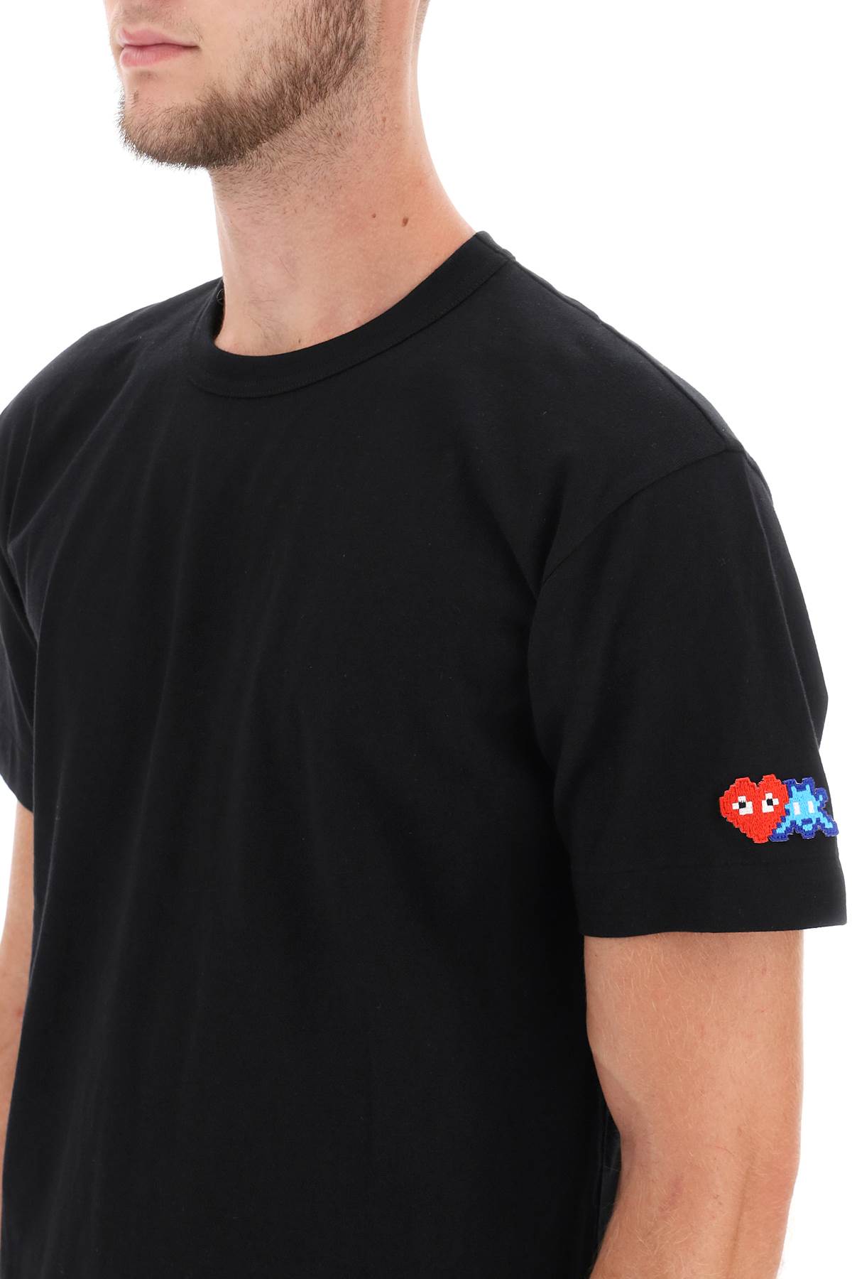 Shop Comme Des Garçons Play T-shirt With Pixel Patch In Black