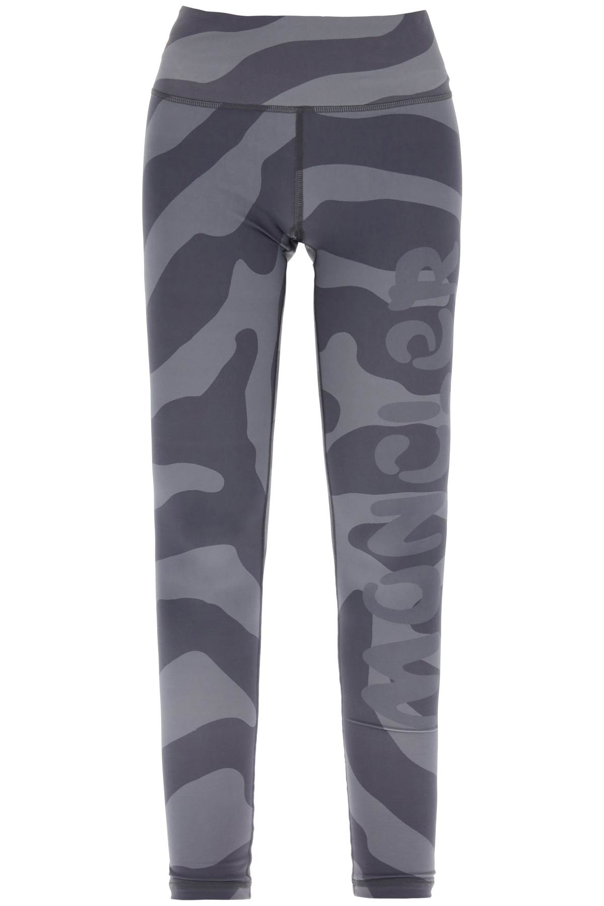 Shop Moncler Genius Fingerprint Sports Leggings In Charcoal (grey)