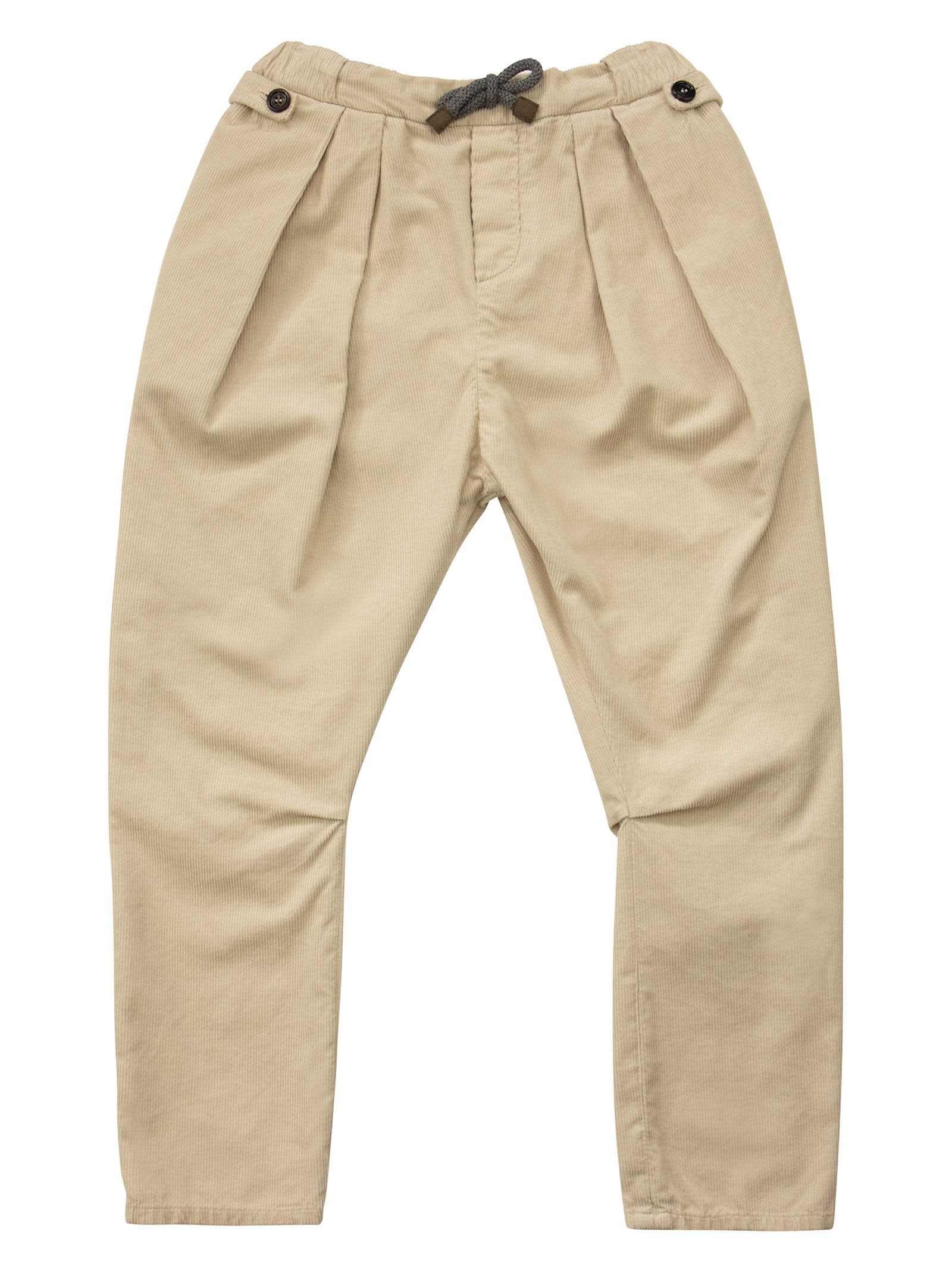 Brunello Cucinelli Cotton Trousers With Drawstring, Darts And Buckles