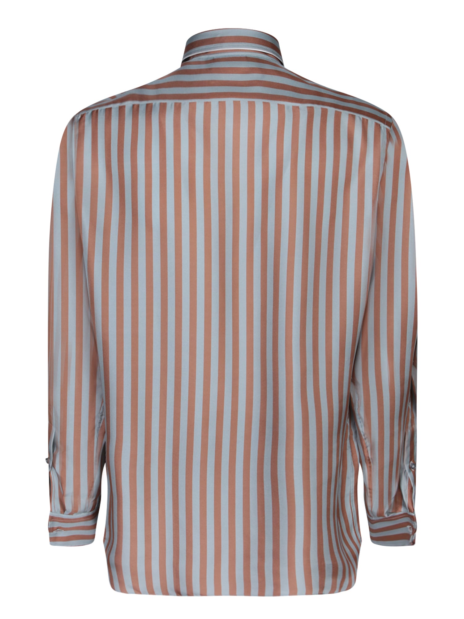 Shop Lardini Ted Striped Light Blue/brown Shirt