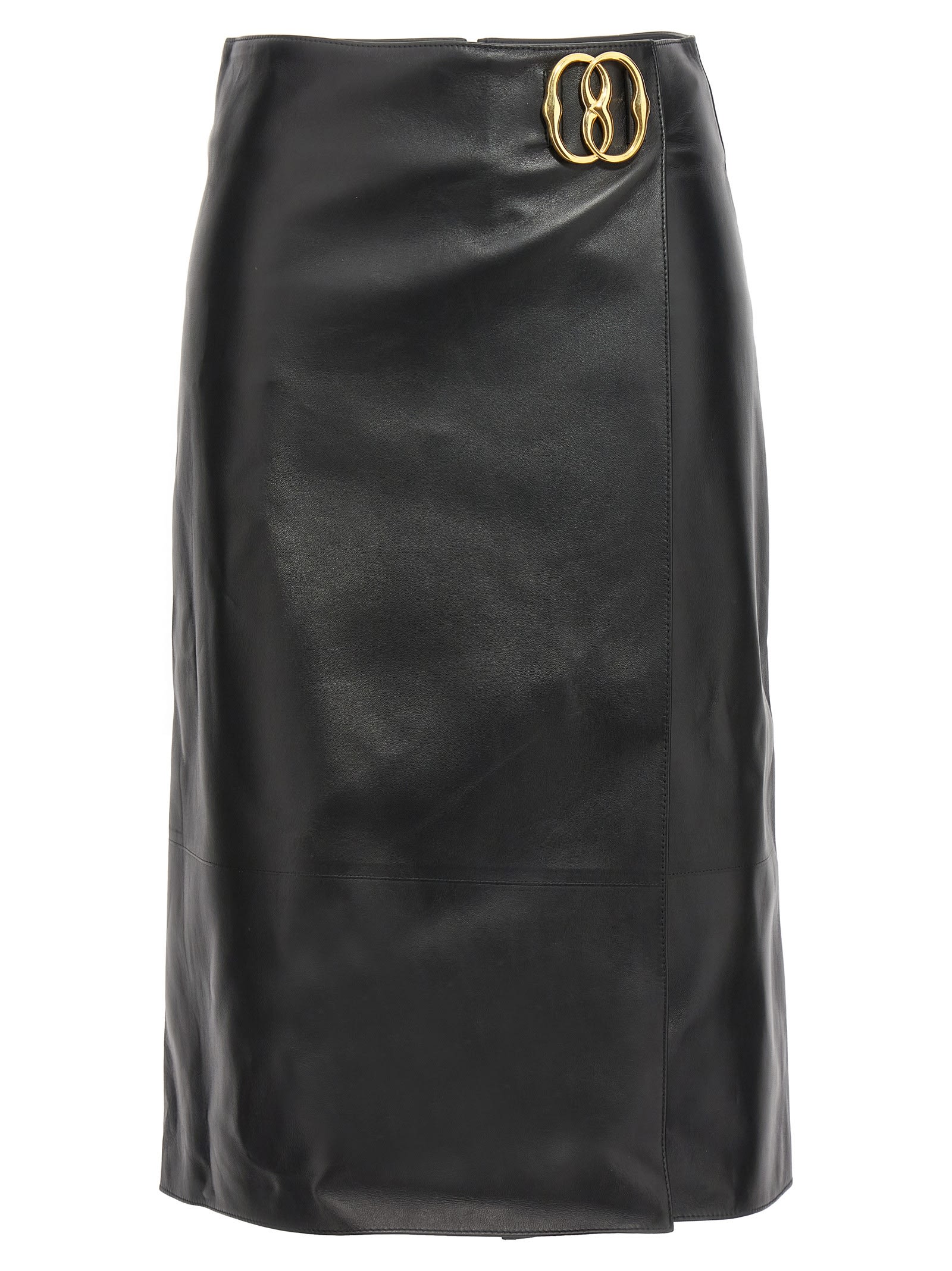 Logo Leather Skirt
