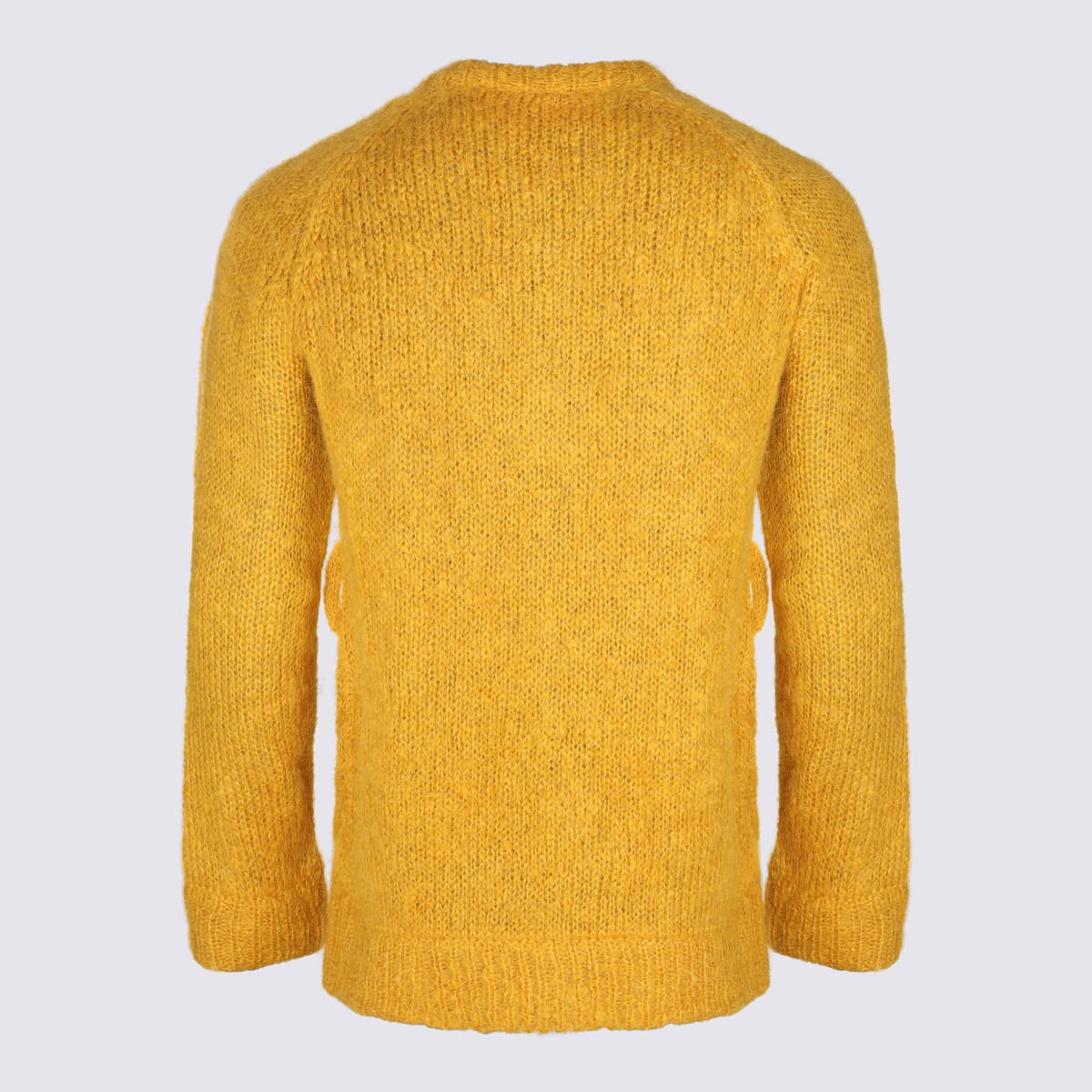 Valentino Mens Patch-pocket Mohair-blend Cable Knit Cardigan Ocra In Pink