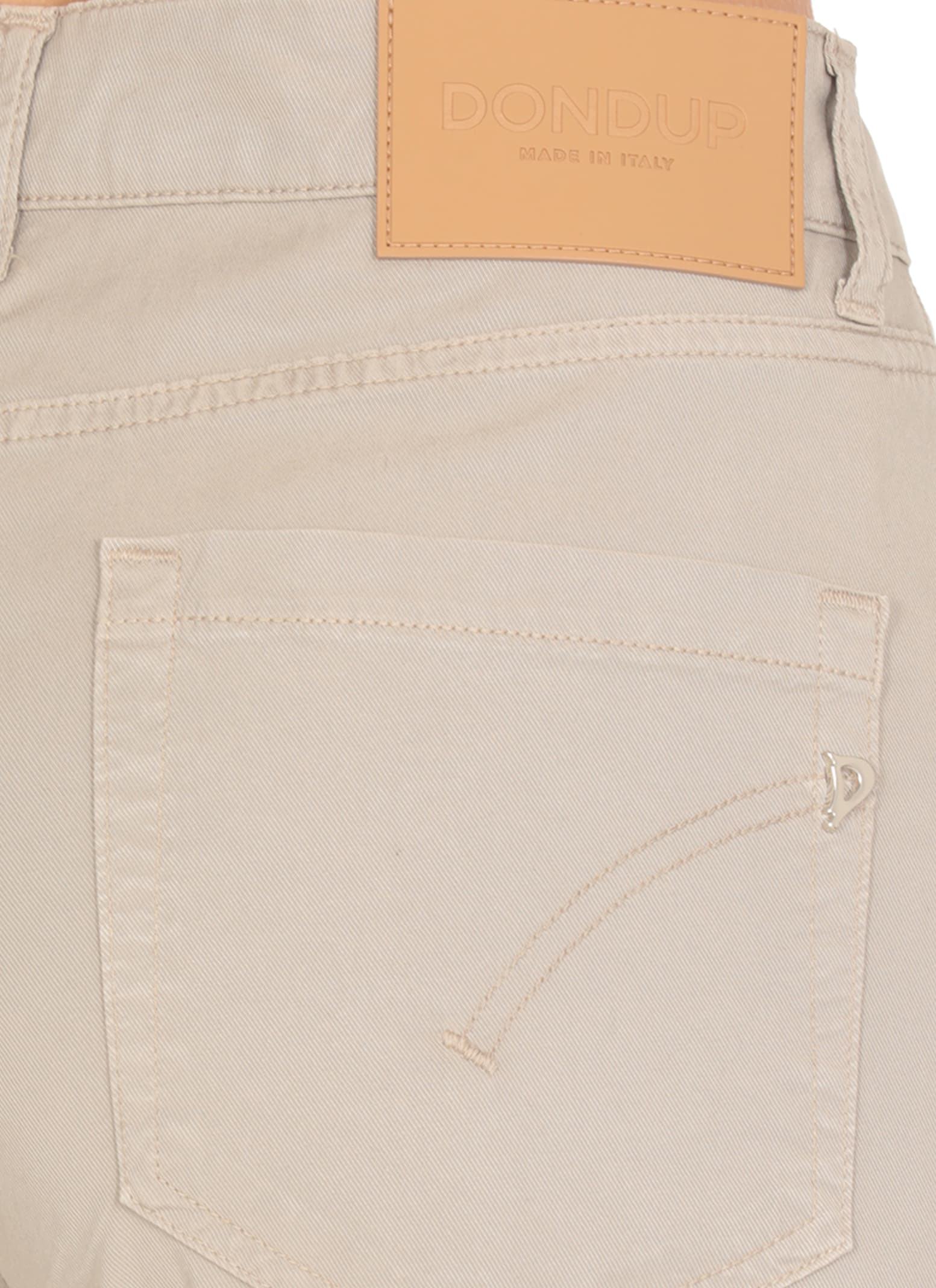 Shop Dondup Cotton Blend Pants In Beige