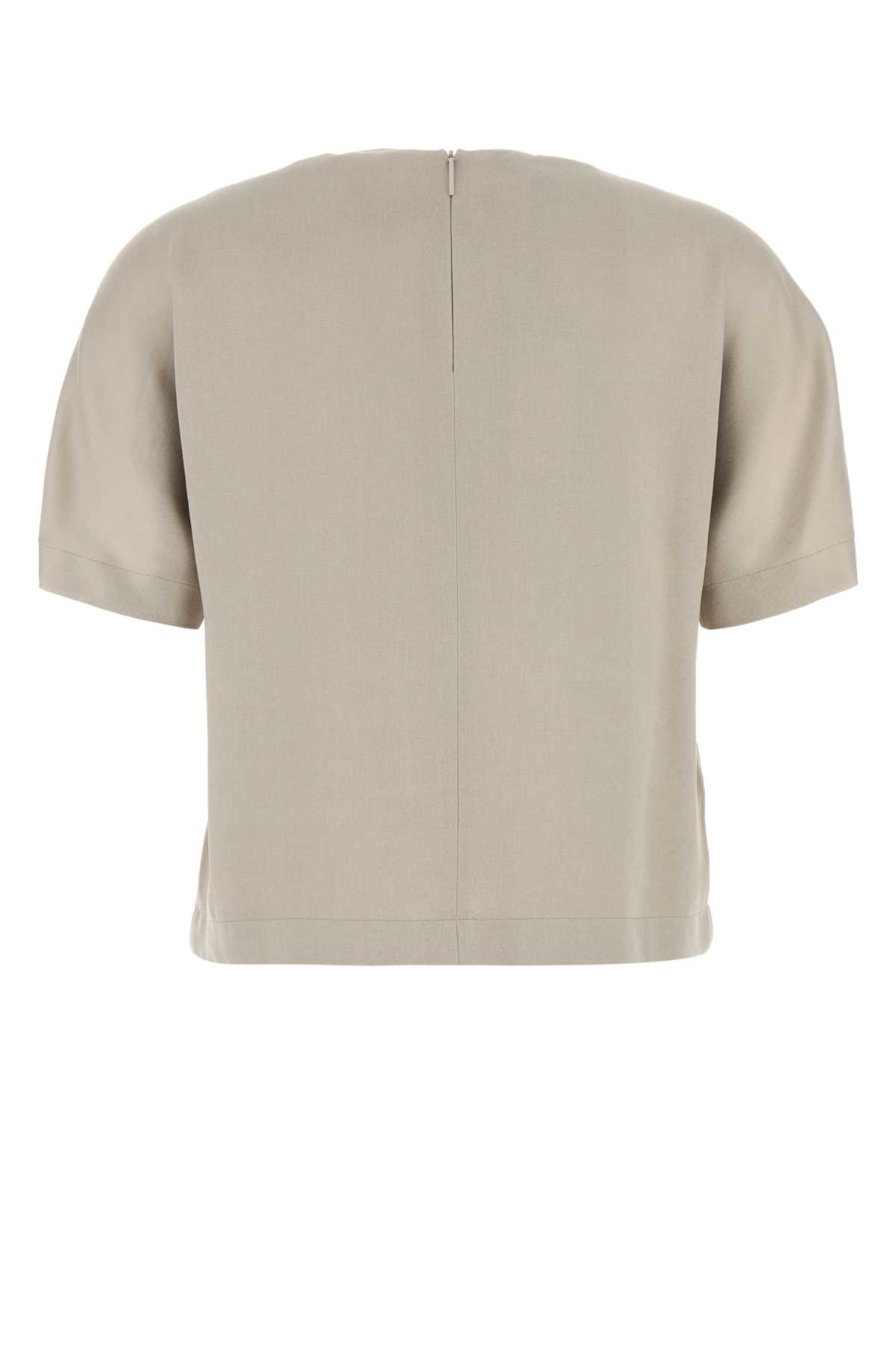 Giorgio Armani Eco-viscose And Cupro Top In Grigio