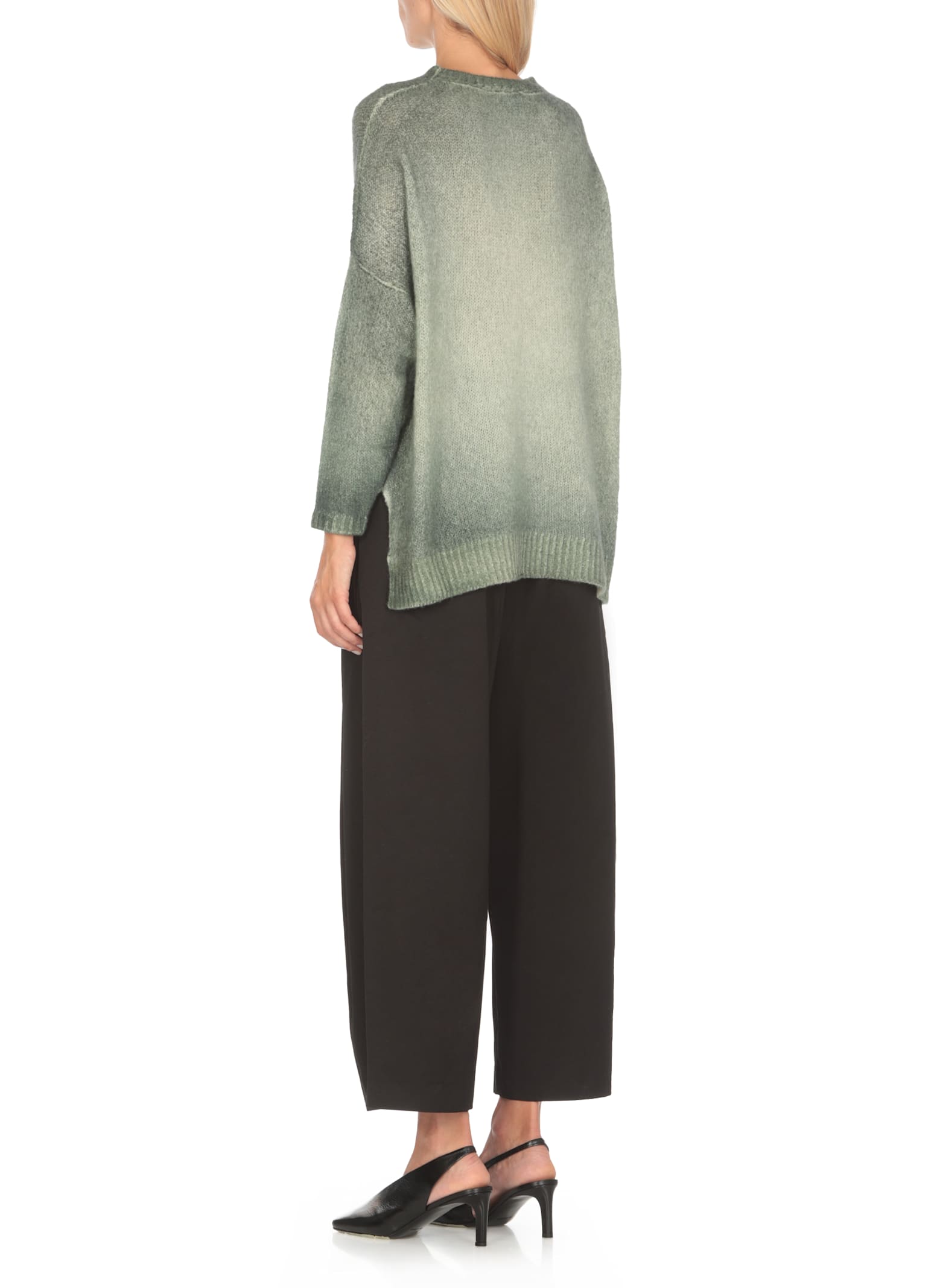 Shop Avant Toi Cashmere And Silk Sweater In Green