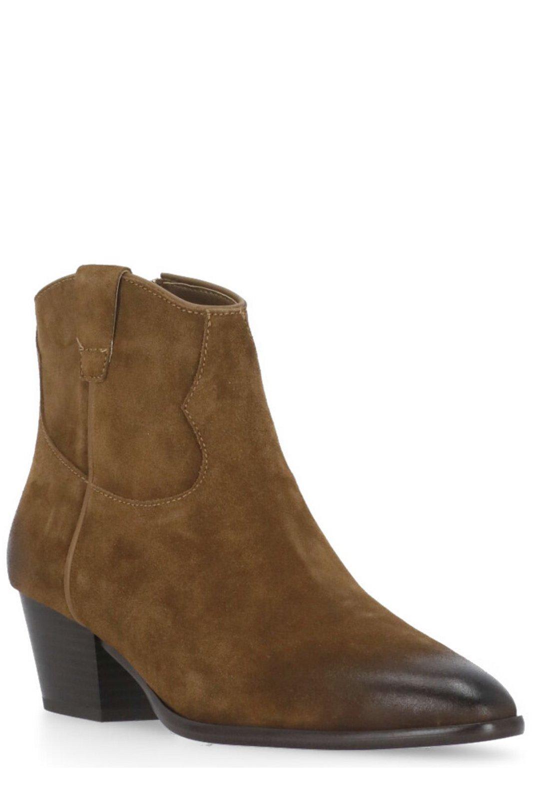 Shop Ash Fame Pointed Toe Ankle Boots In Brown