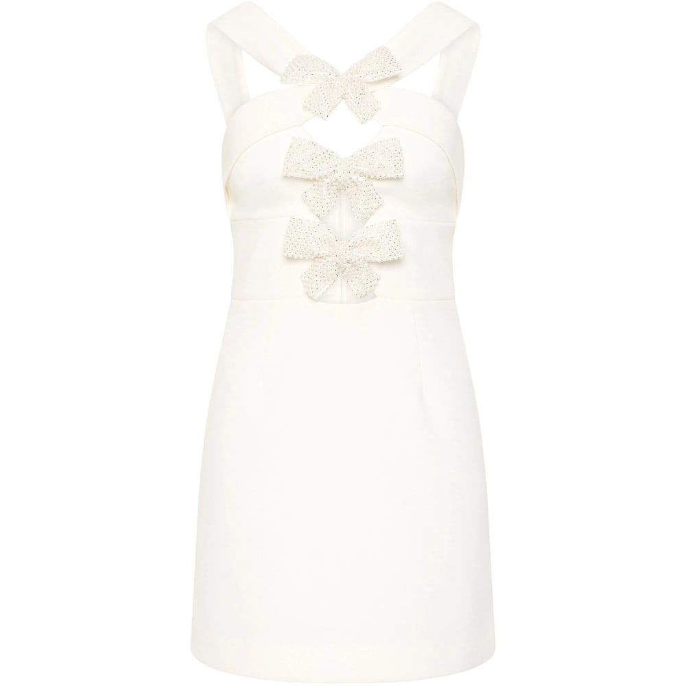 Rebecca Vallance Bonded Crepe Hermione Mini Dress In White