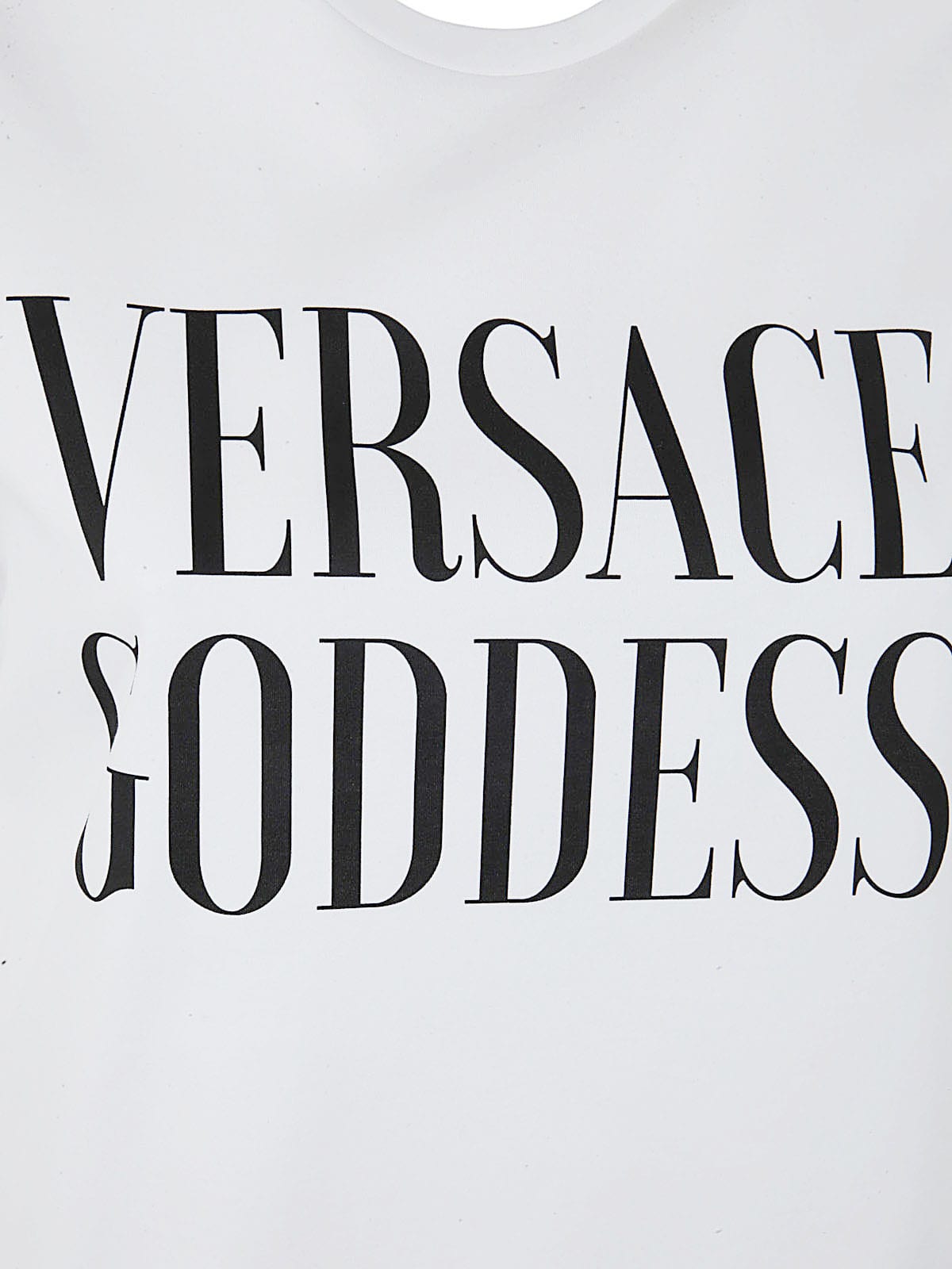 Shop Versace Goddes Printing T-shirt In Optical White
