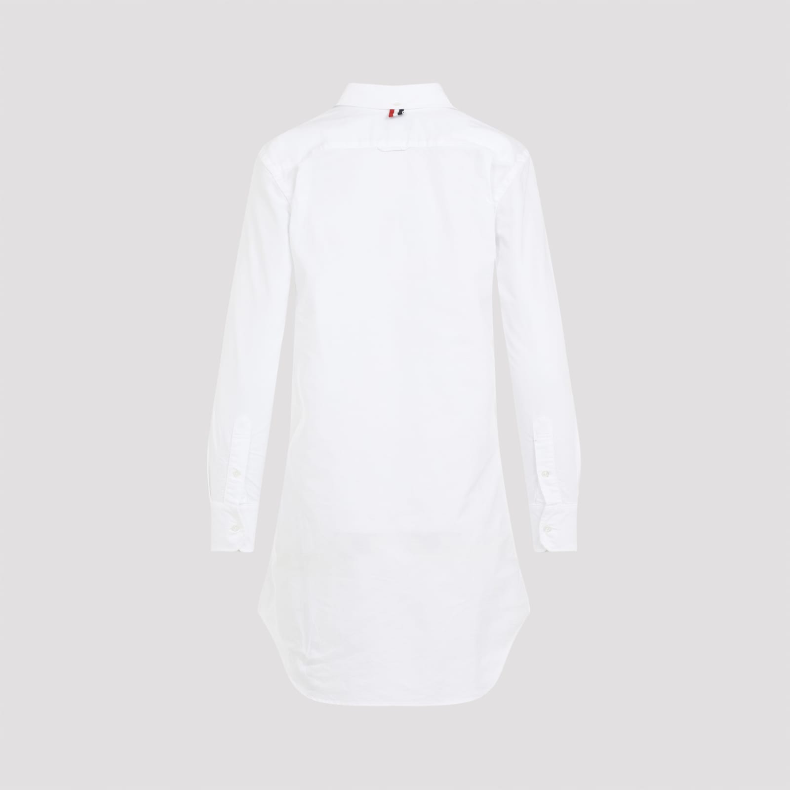 Shop Thom Browne Thigh Length Point Collar Shirtdress In White