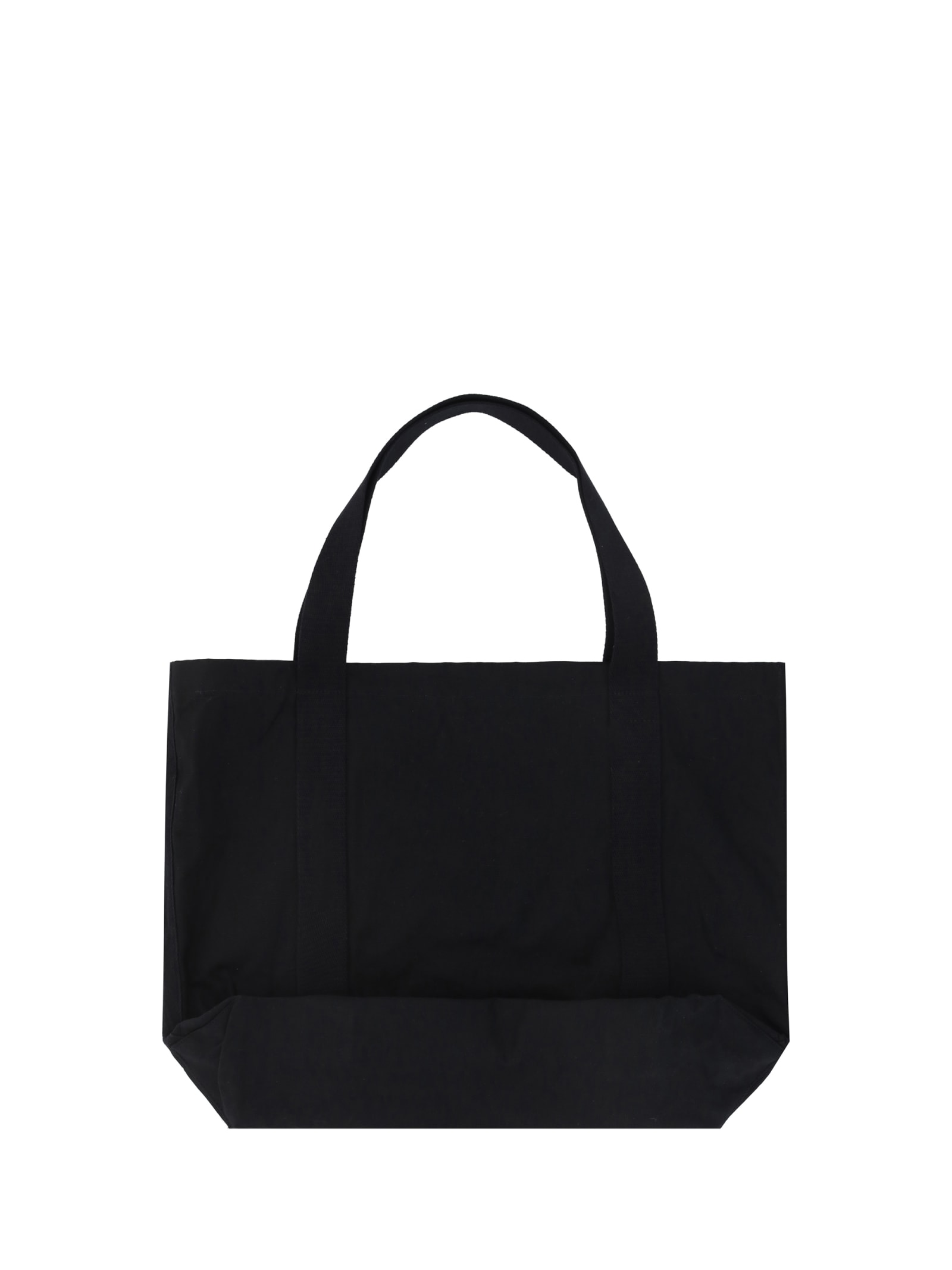 Shop Maison Kitsuné Palais Royal Shoulder Shopping Bag In Black