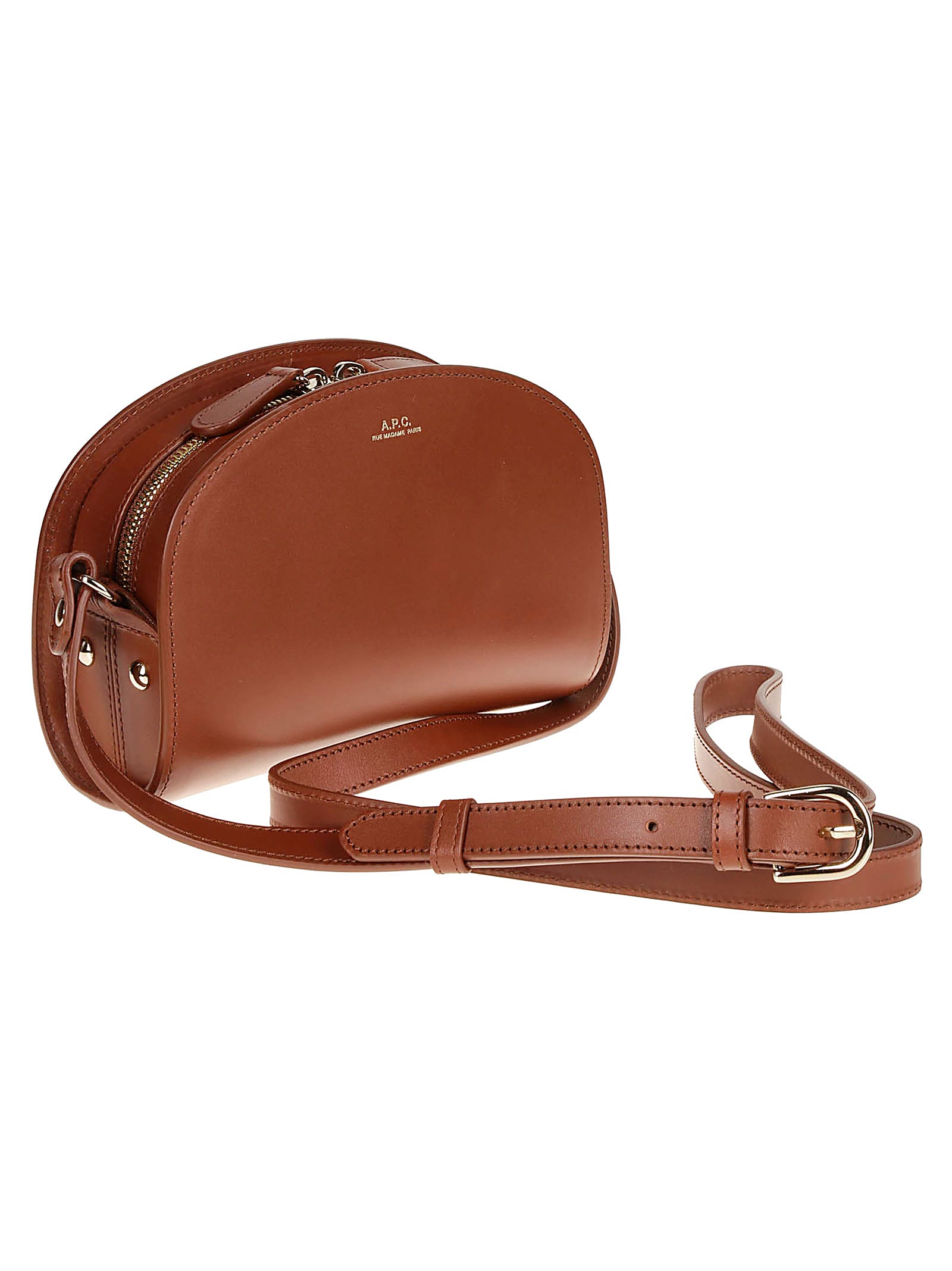 Shop Apc Sac Demi-lune Mini In Cad Noisette