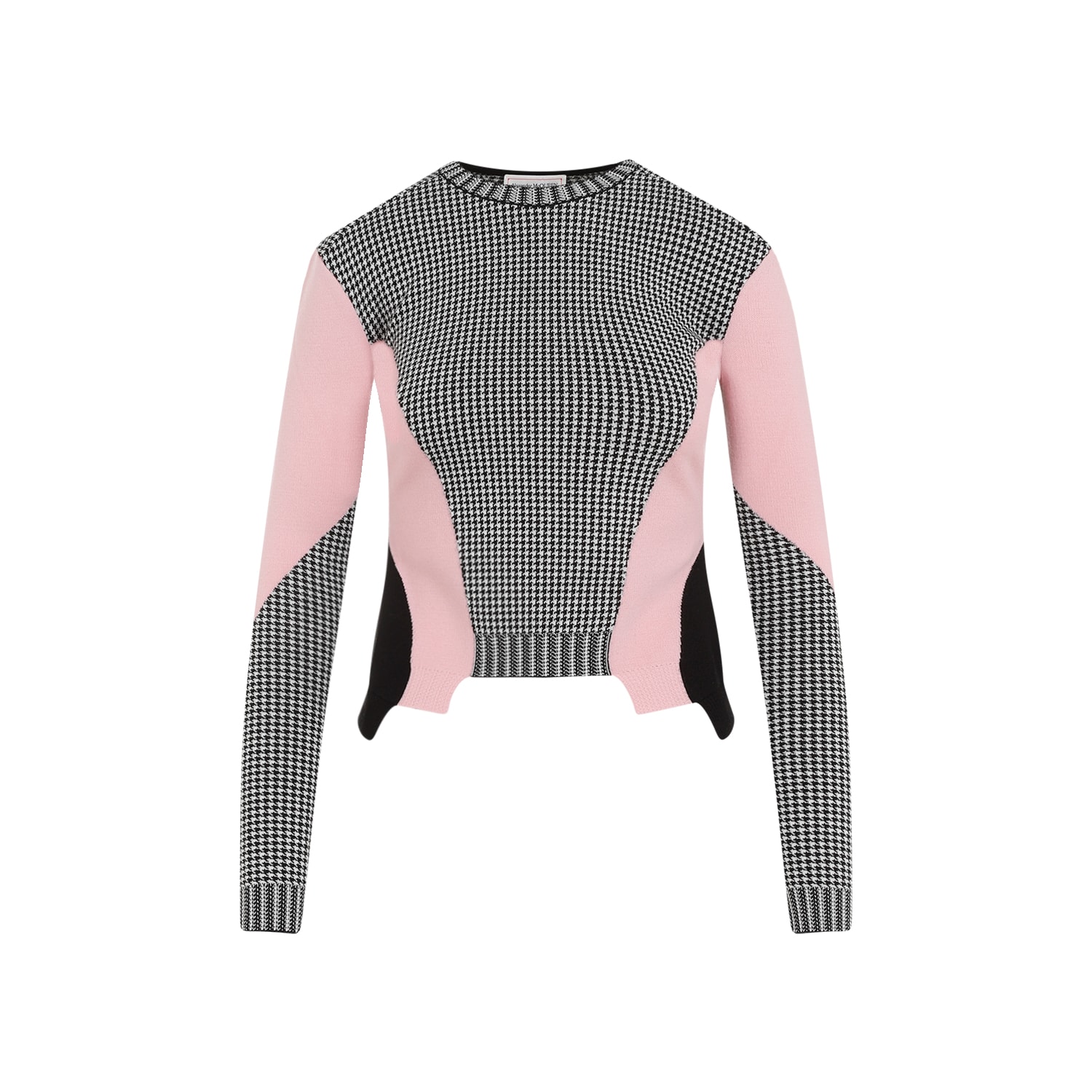 Shop Alexander Mcqueen Wool Pullover In Black White Pink